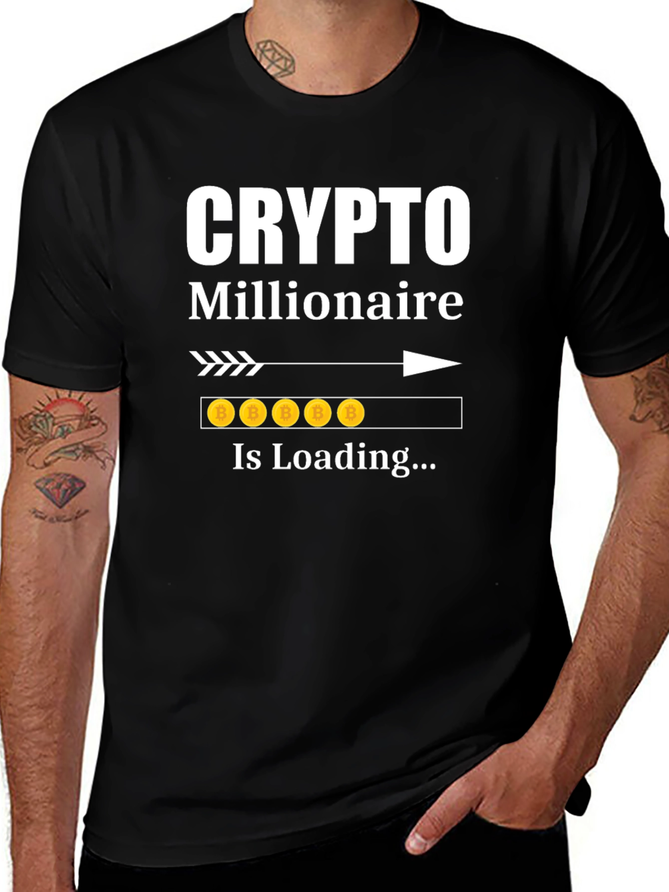 Crypto Millionaire Loading Funny Bitcoin T-Shirt