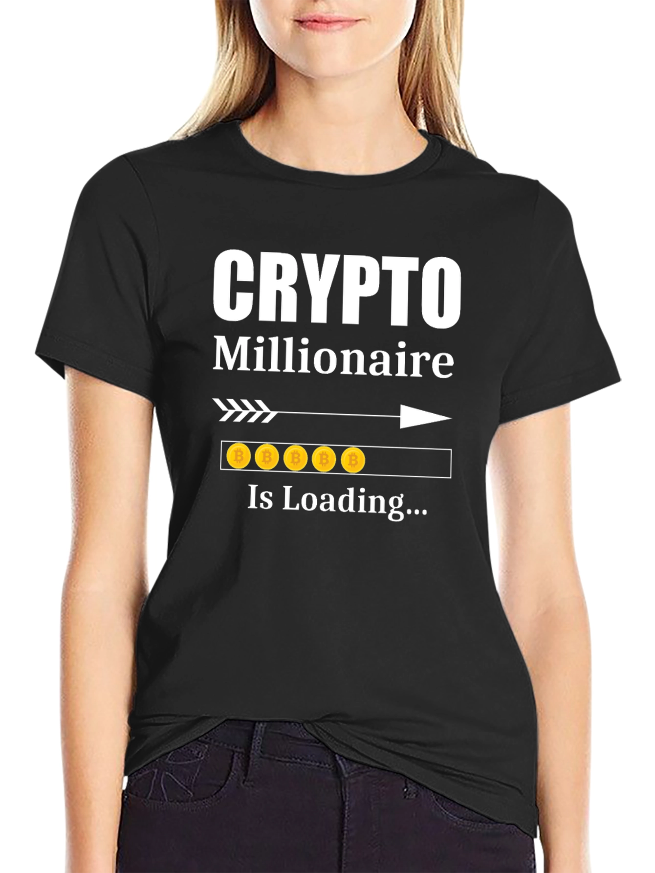 Crypto Millionaire Loading Funny Bitcoin T-Shirt