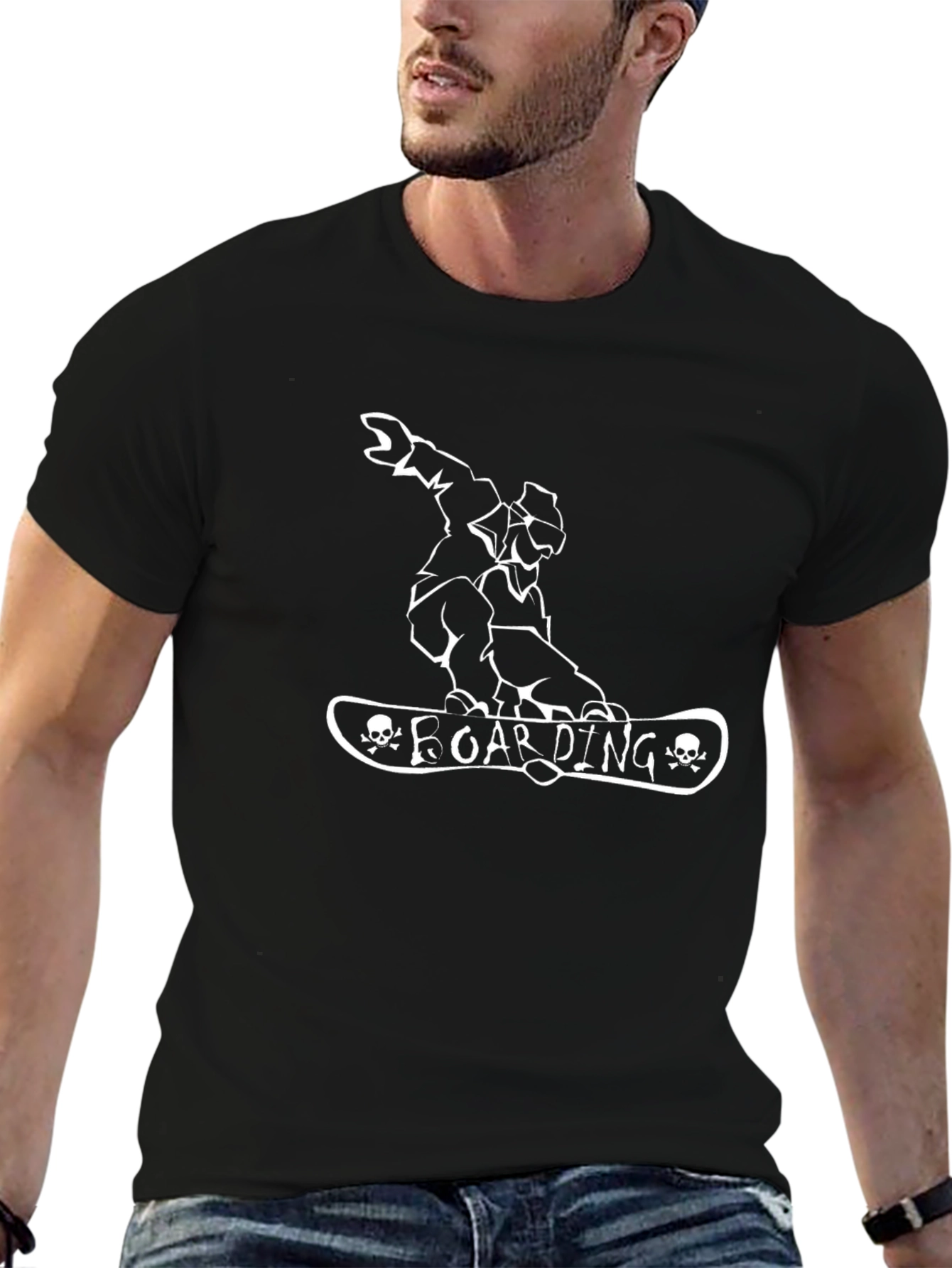 Boarding T-Shirt - Skull Boarder Graphic Tee