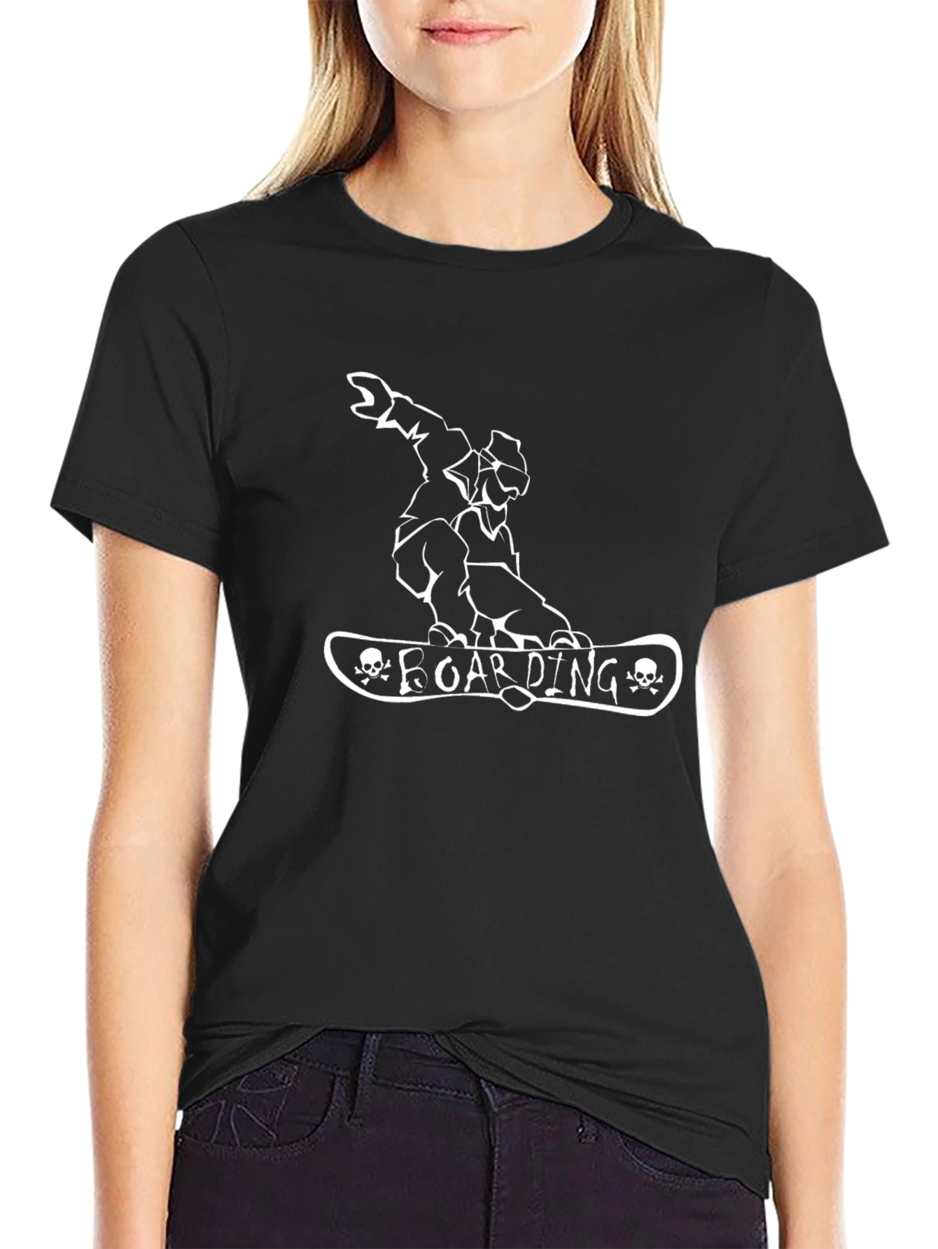 Boarding T-Shirt - Skull Boarder Graphic Tee