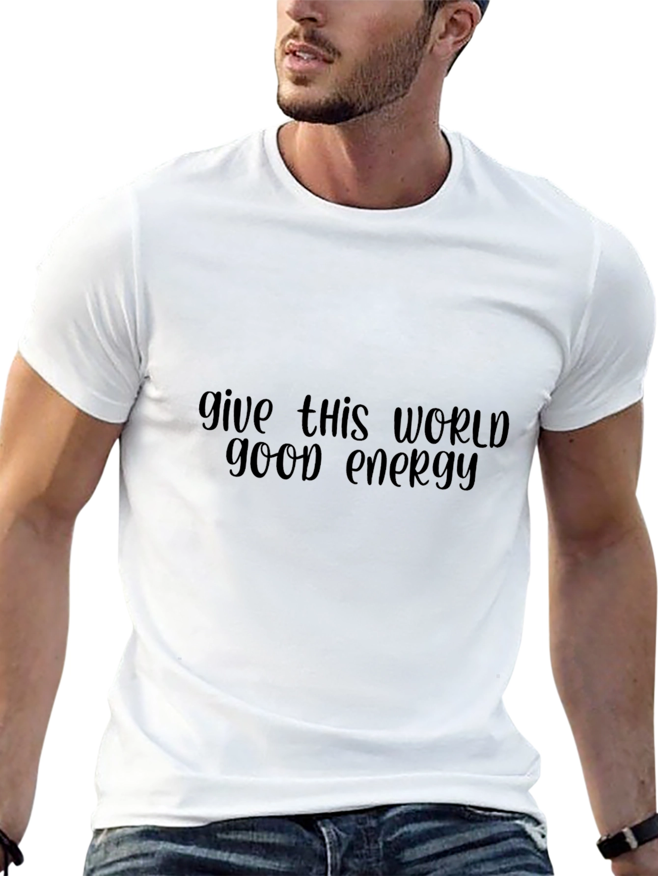 Good Energy Graphic Tee - Black Cotton Comfort