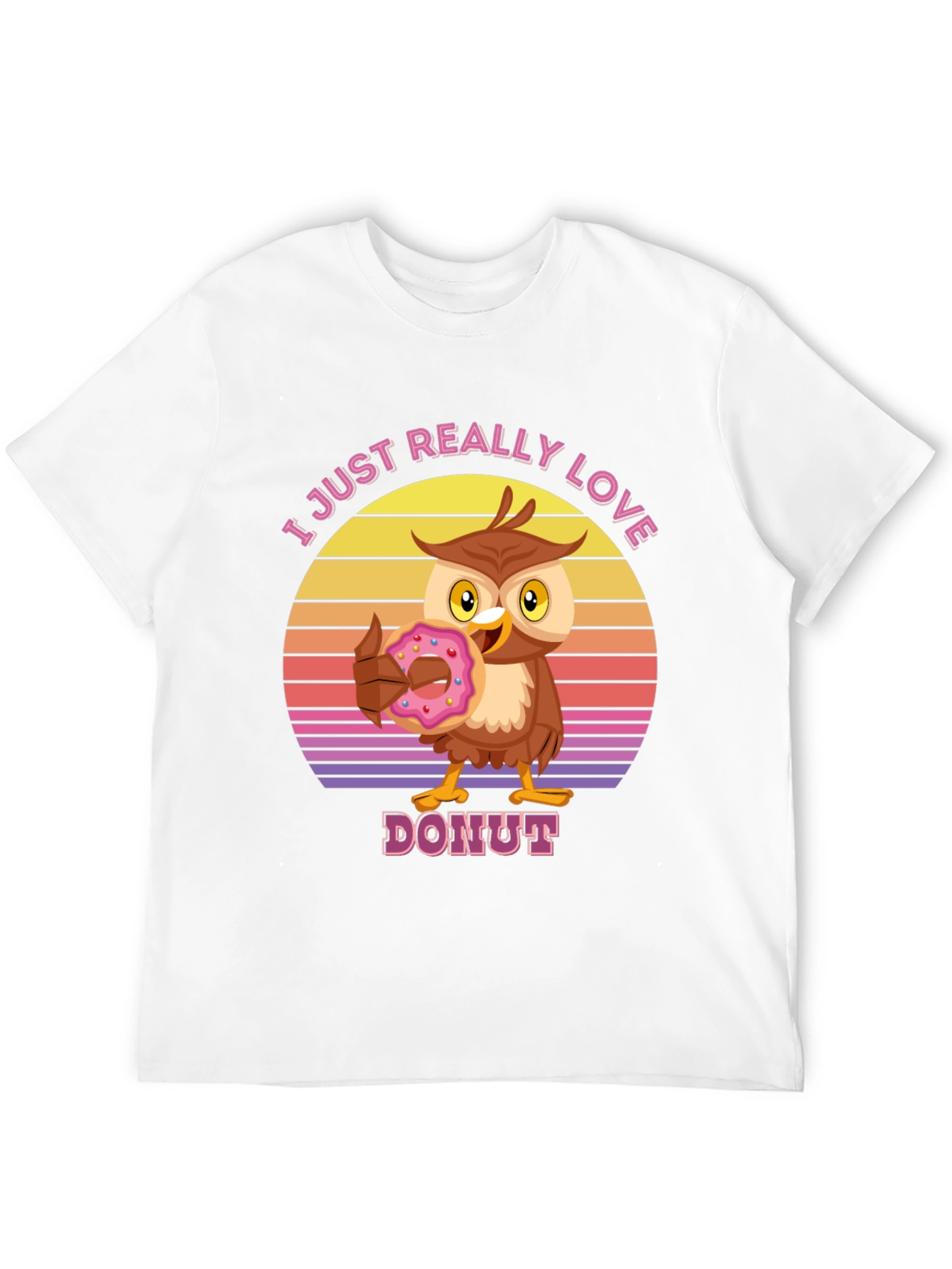 I Love Donuts T-Shirt with Owl Design