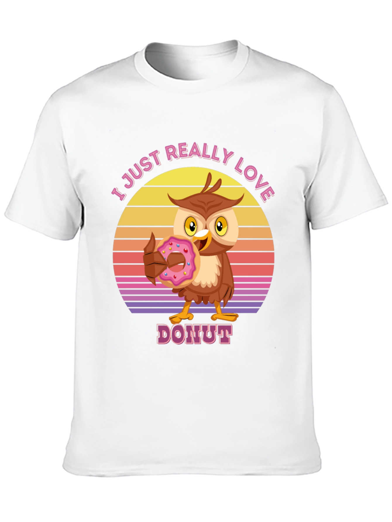 I Love Donuts T-Shirt with Owl Design