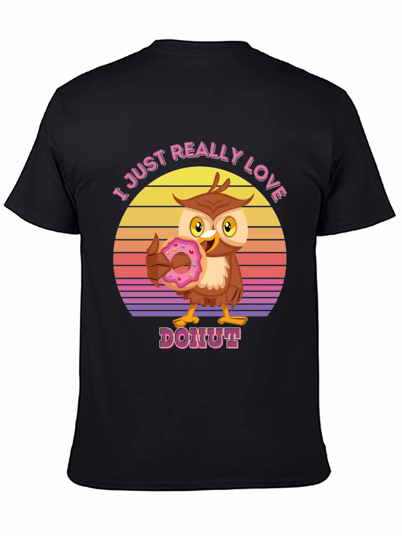 I Love Donuts T-Shirt with Owl Design