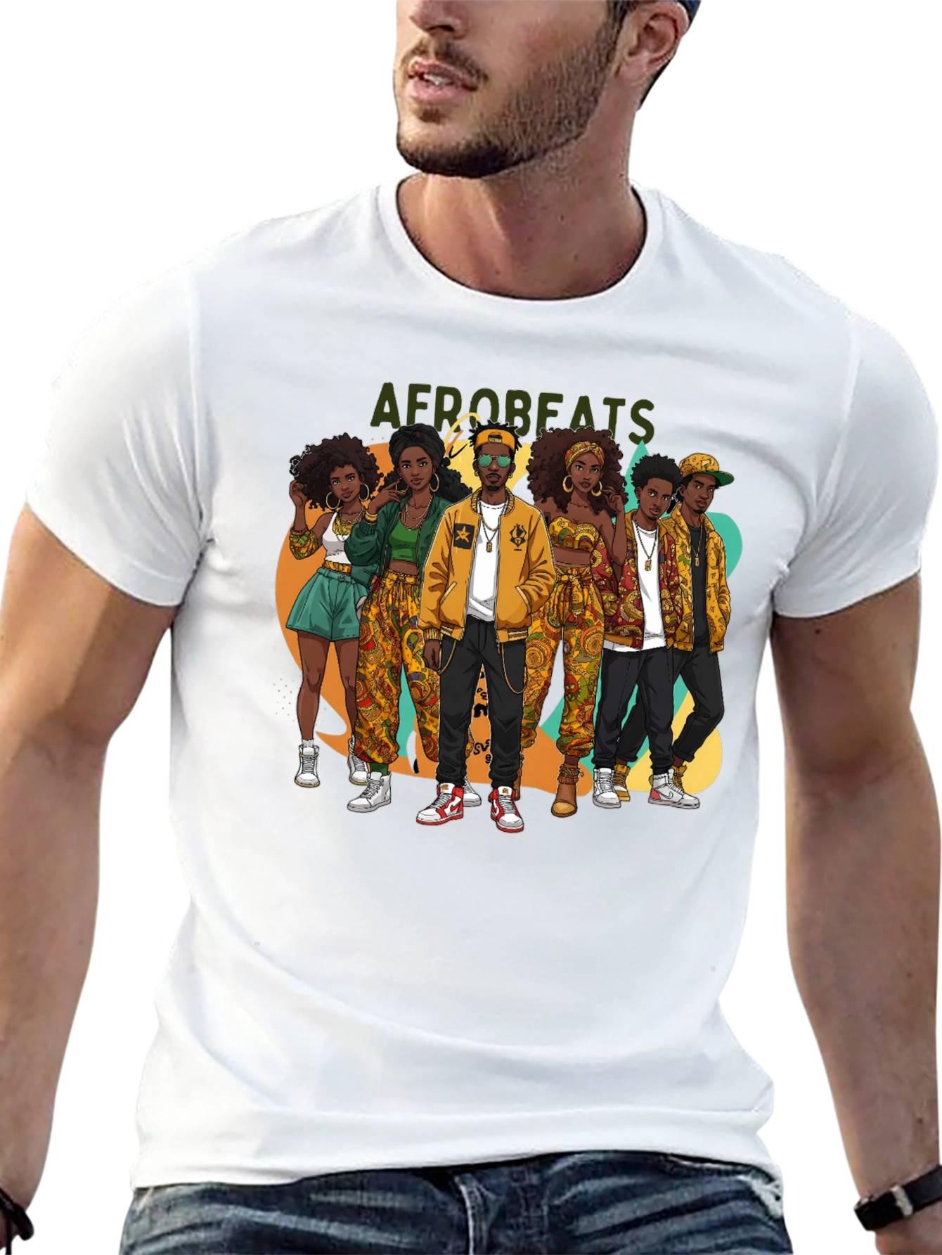 Afrobeats Crew Graphic Tee - Black Cotton T-Shirt