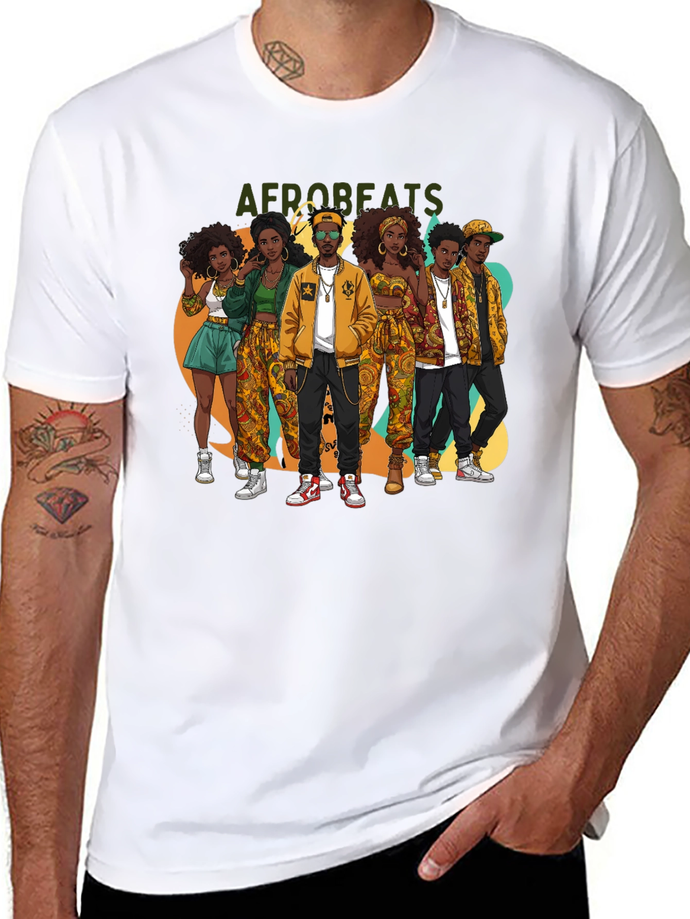 Afrobeats Crew Graphic Tee - Black Cotton T-Shirt