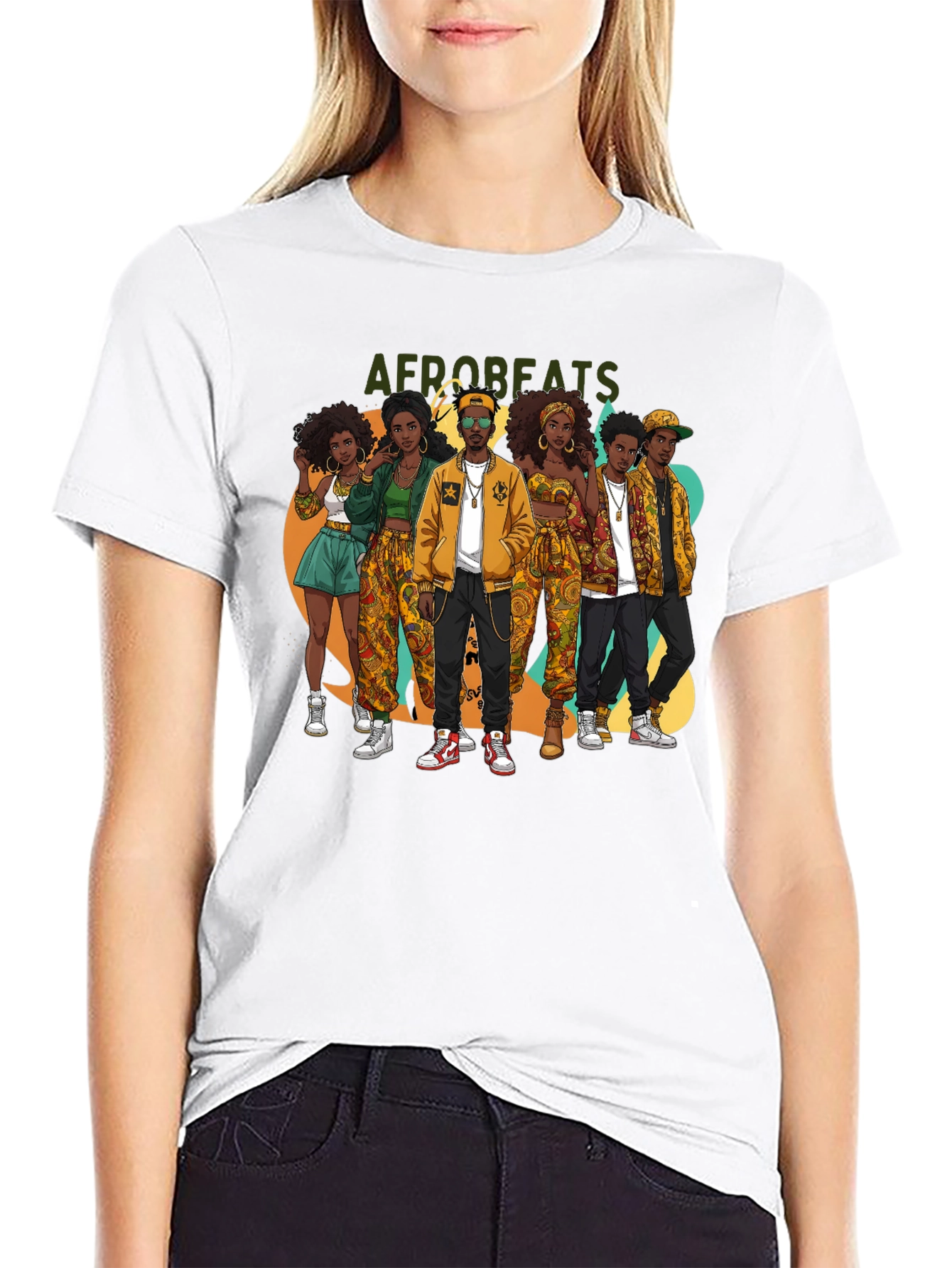 Afrobeats Crew Graphic Tee - Black Cotton T-Shirt