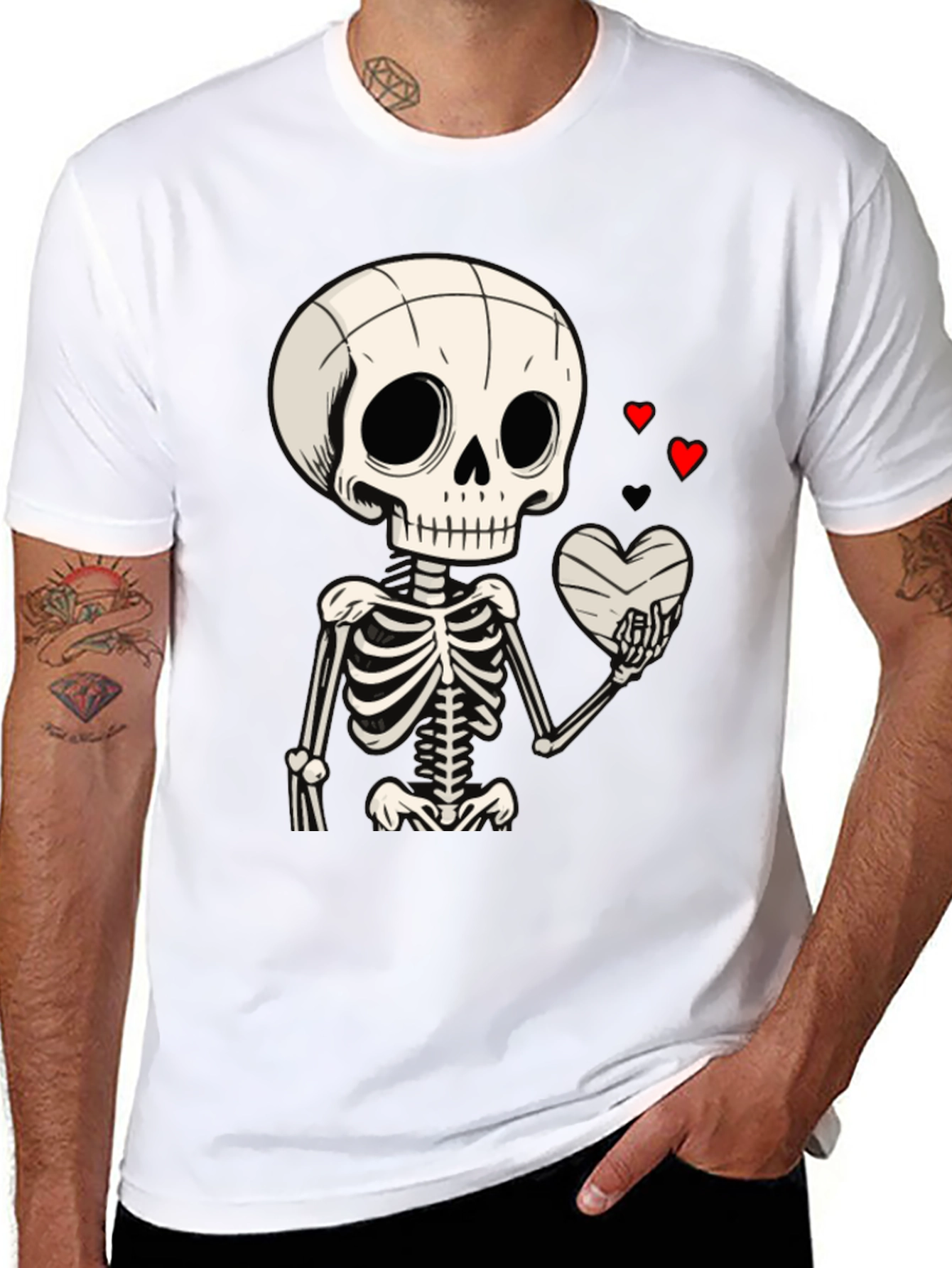 Skeleton Heart T-Shirt - Love Never Dies
