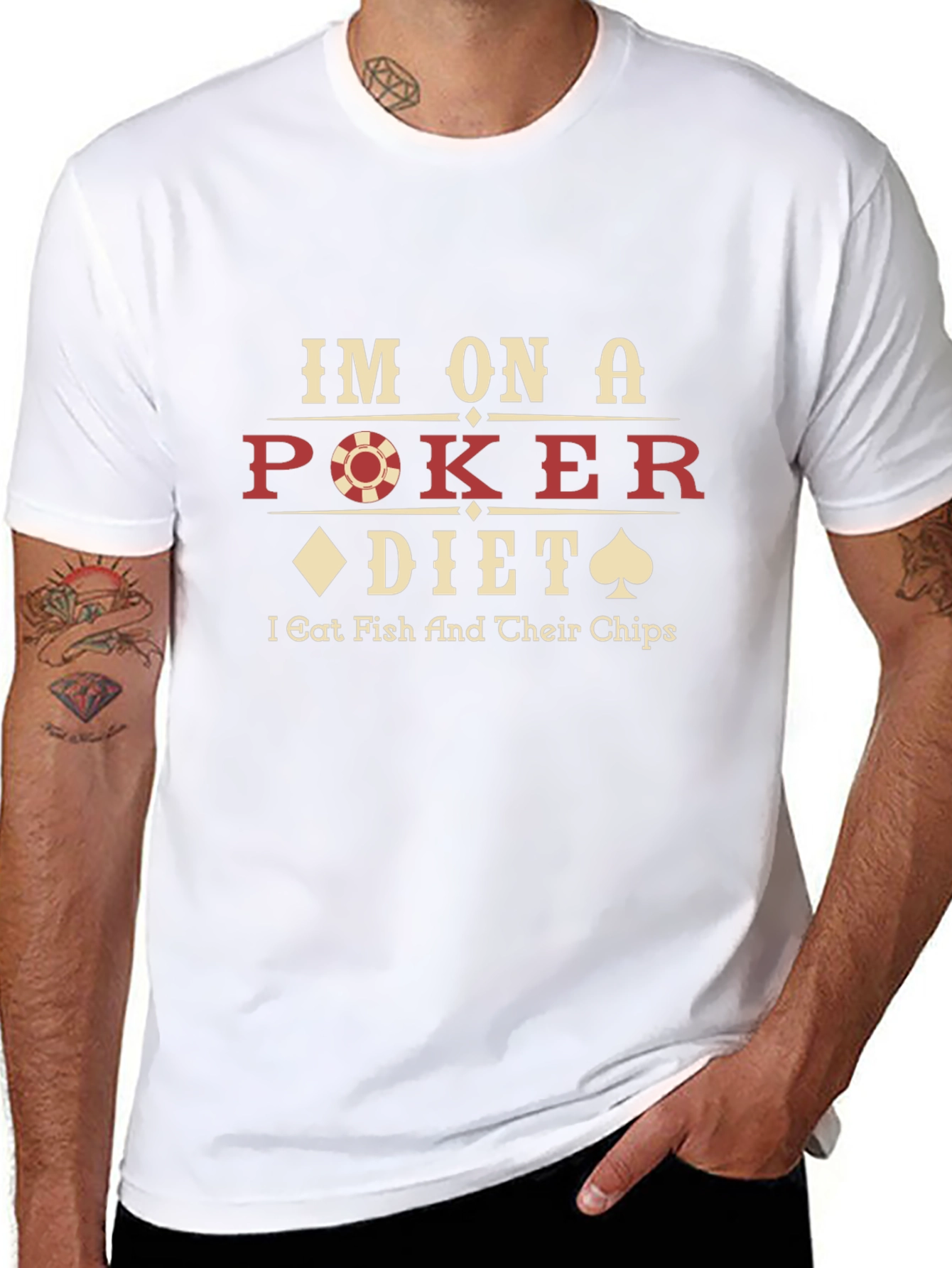 Poker Diet T-Shirt - Eat Fish and Chips
