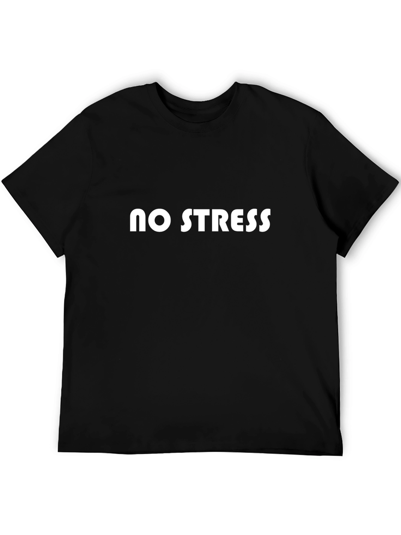 No Stress Black T-Shirt - Relaxed Comfort