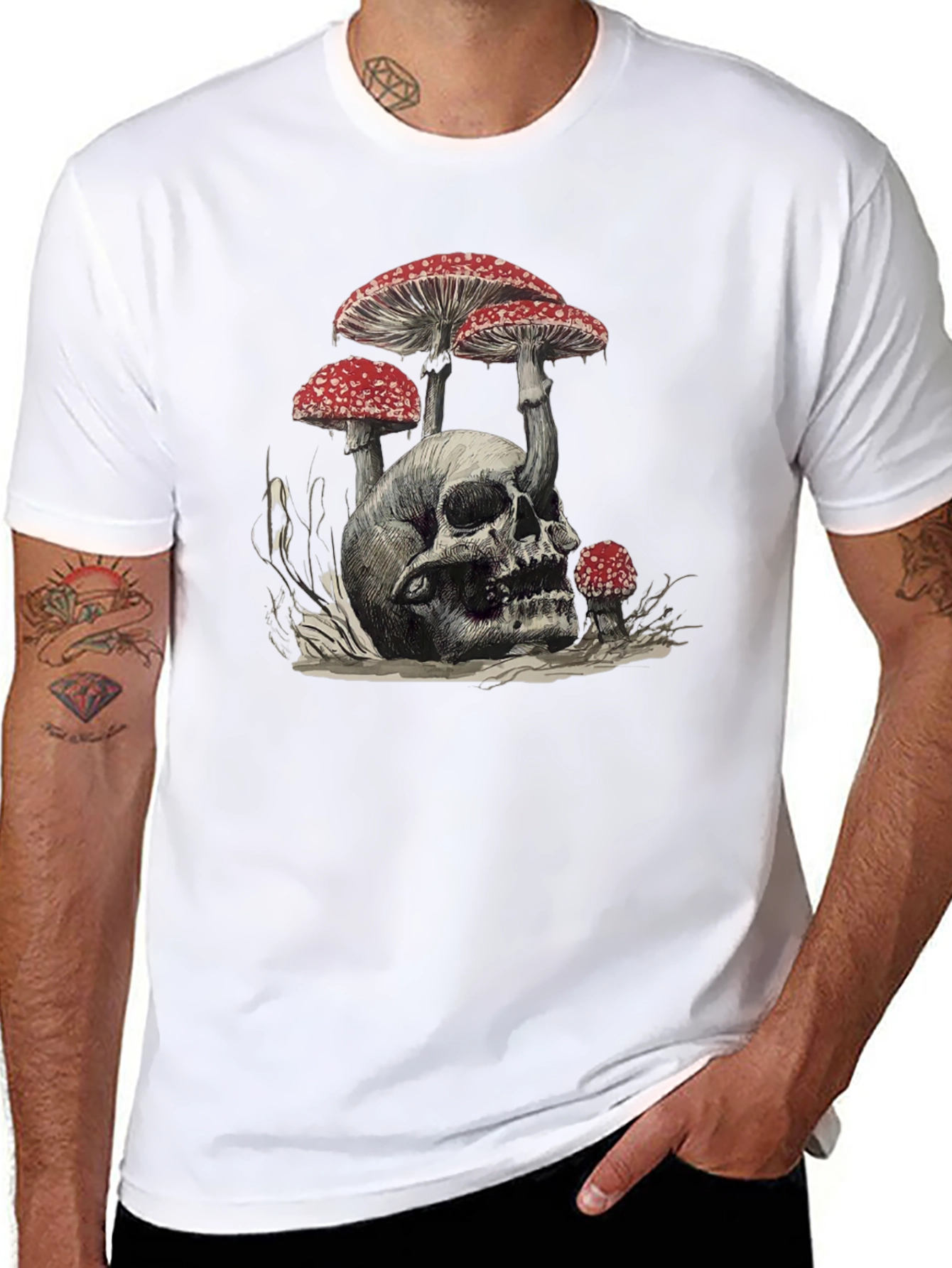 Skull & Mushroom Graphic Tee