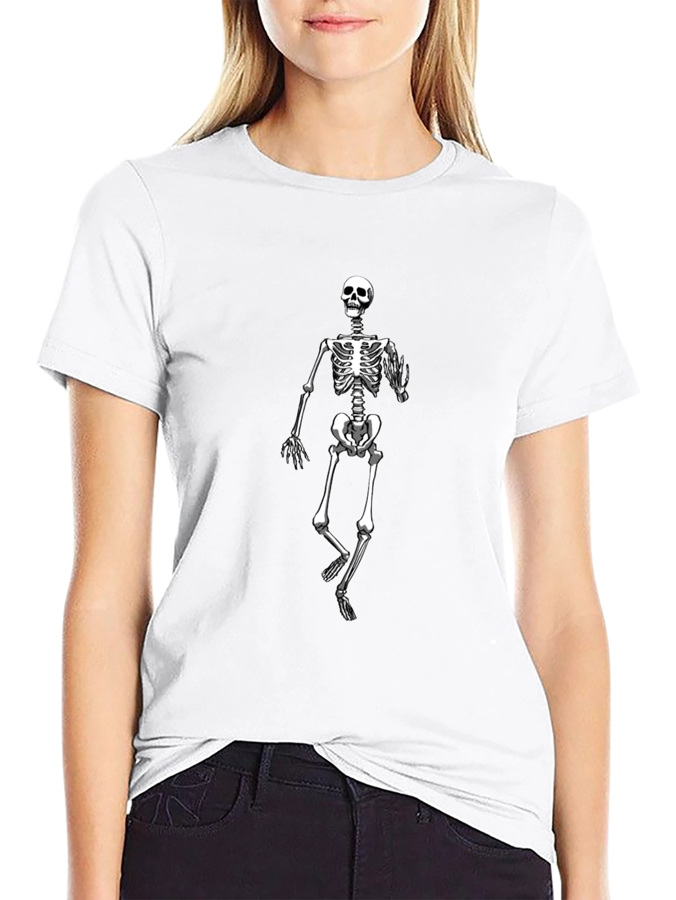 Skeleton Graphic Print Black T-Shirt