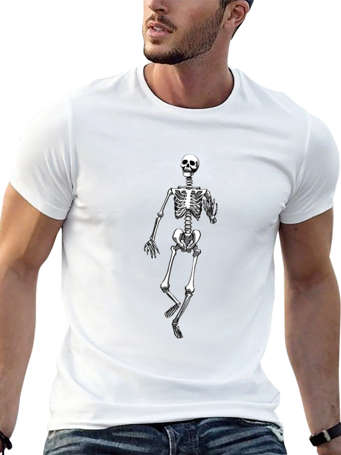 Skeleton Graphic Print Black T-Shirt