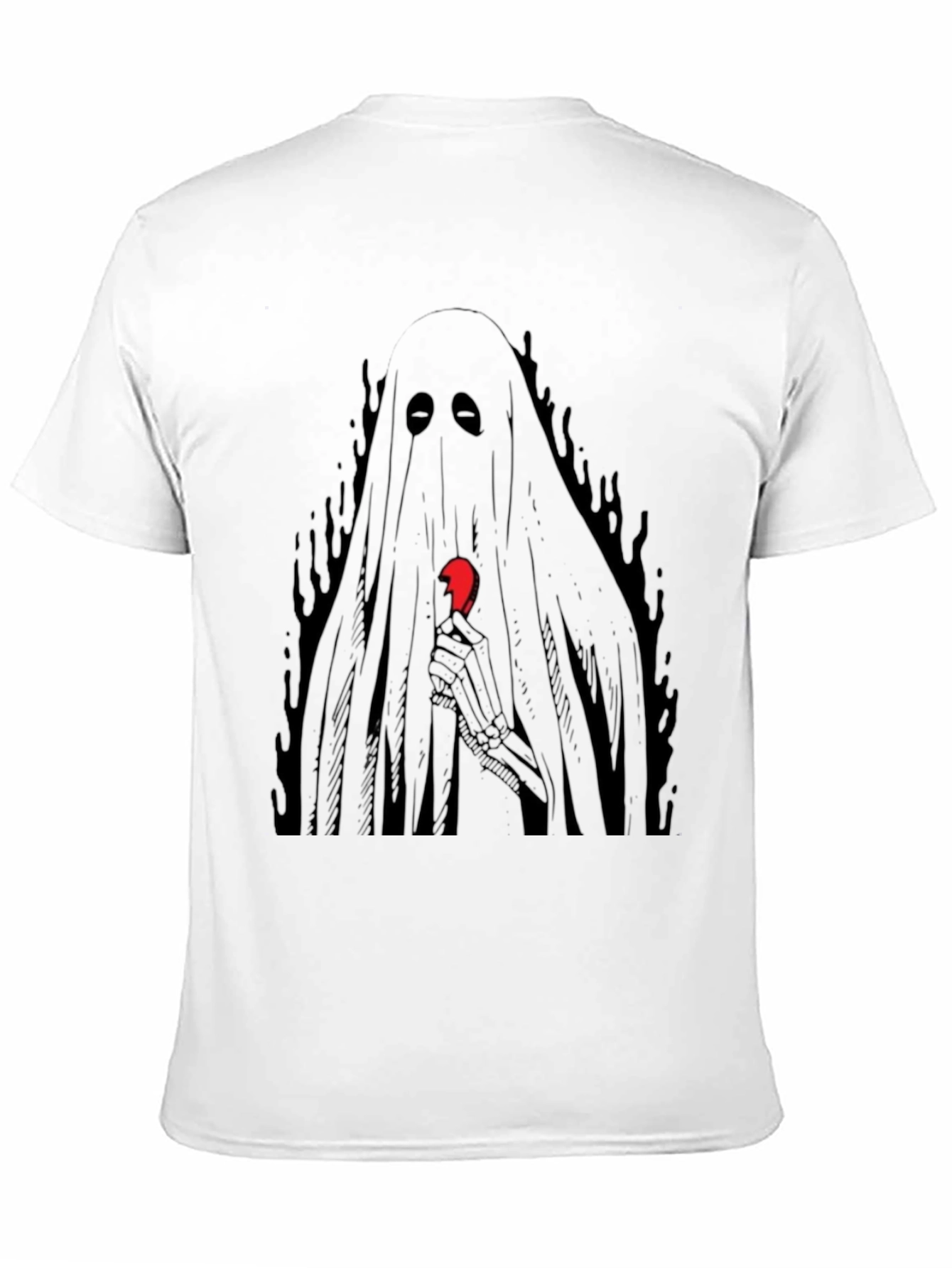 Ghost Holding Broken Heart Graphic T-Shirt