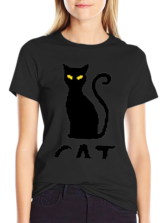 Pixel Black Cat T-Shirt - Gamer Style Tee