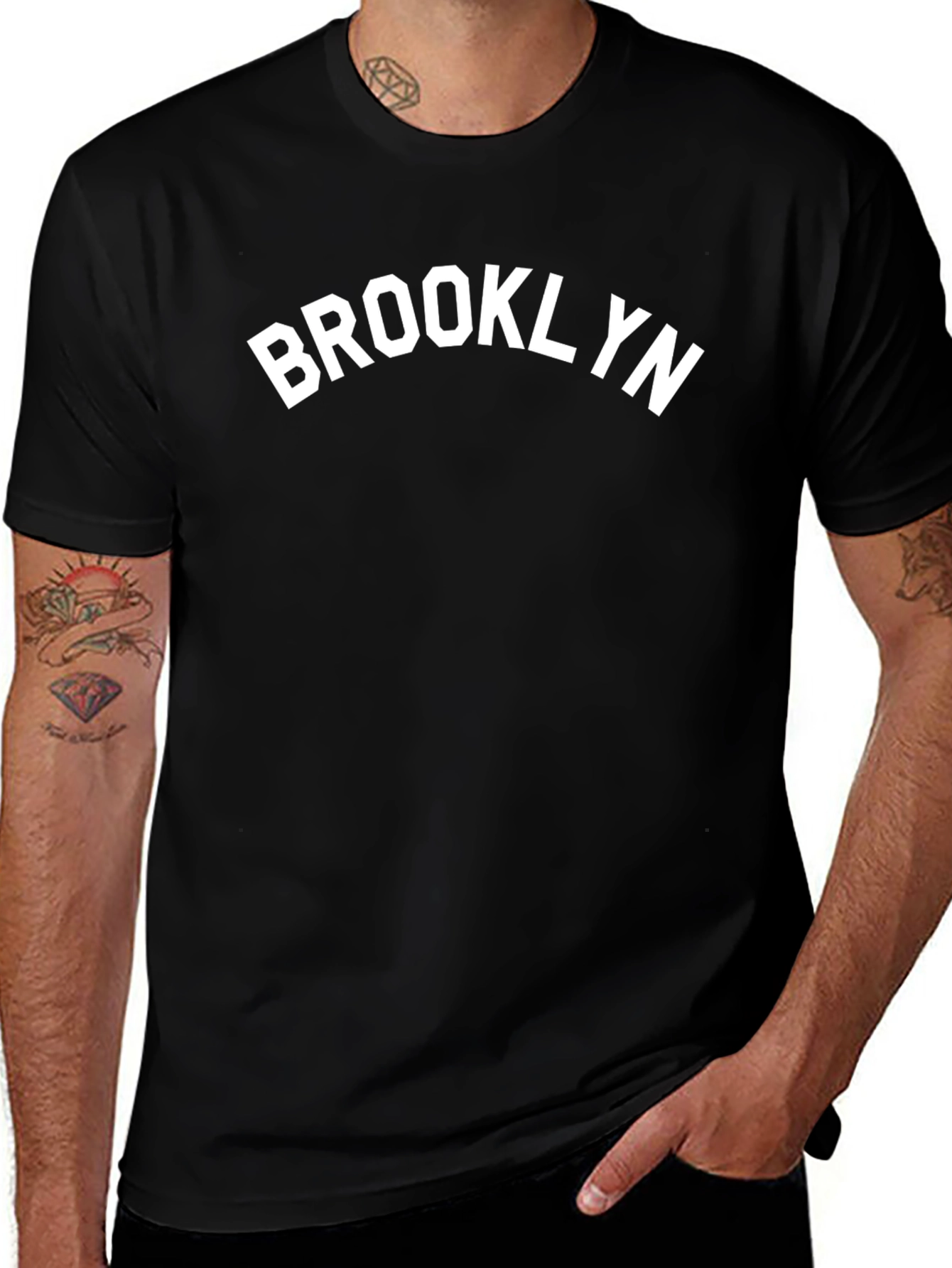 Brooklyn Graphic Tee - Classic Black Cotton T-Shirt