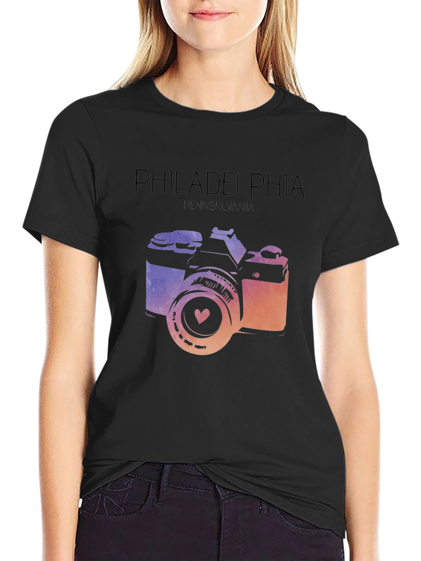 Philadelphia Camera Graphic T-Shirt - Pennsylvania Souvenir