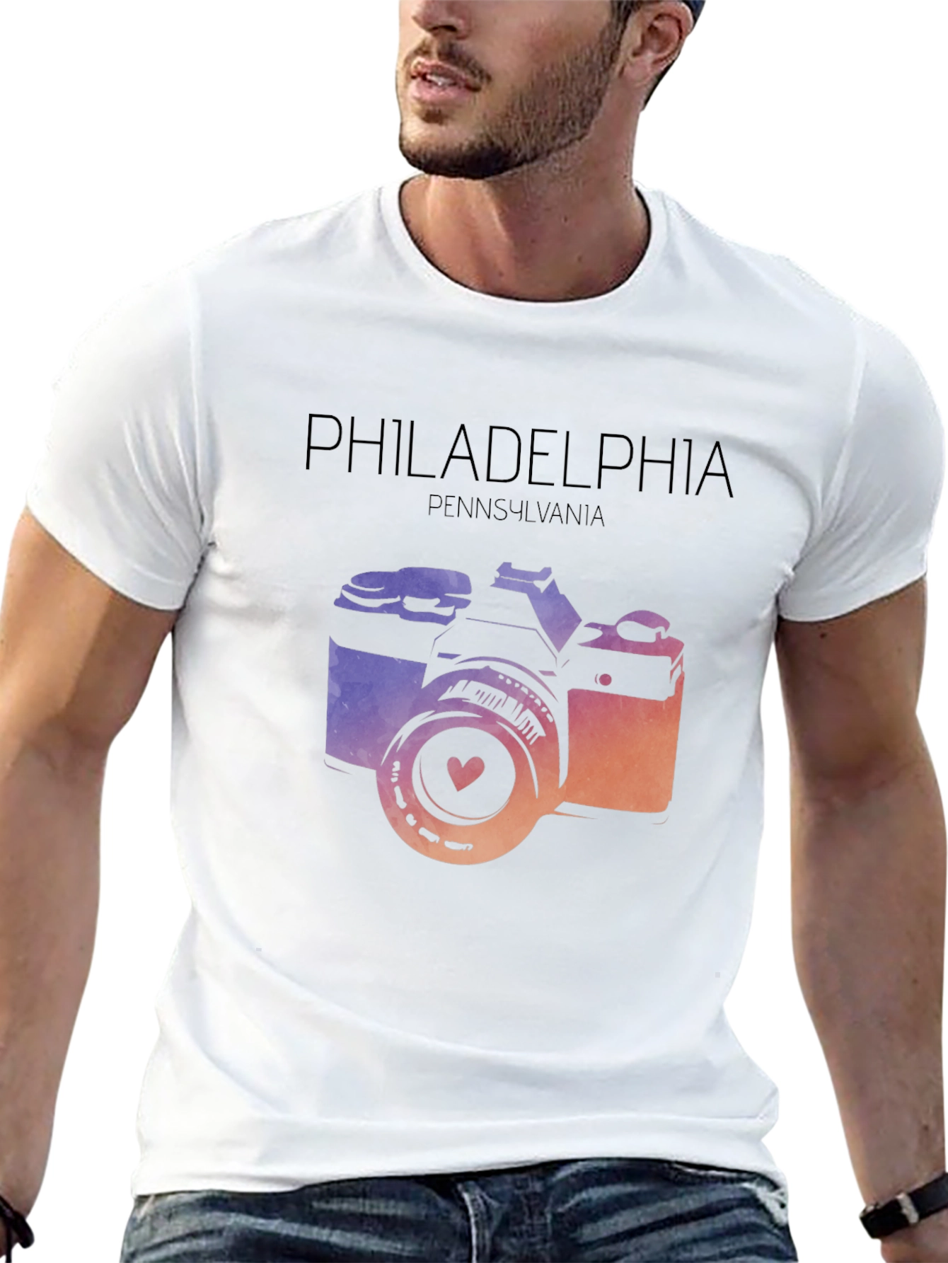 Philadelphia Camera Graphic T-Shirt - Pennsylvania Souvenir