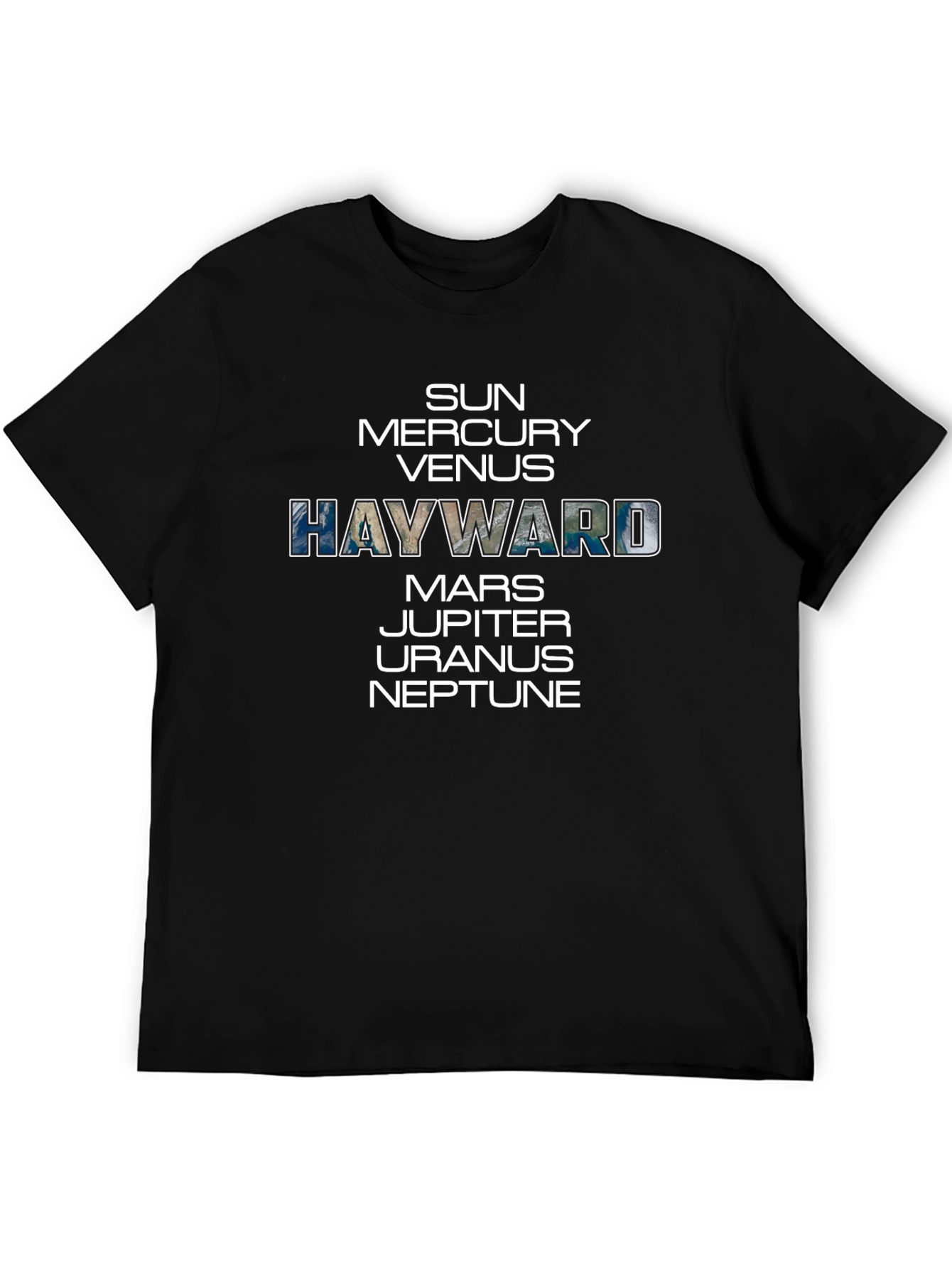 Solar System Planets Graphic Print Crewneck T-Shirt