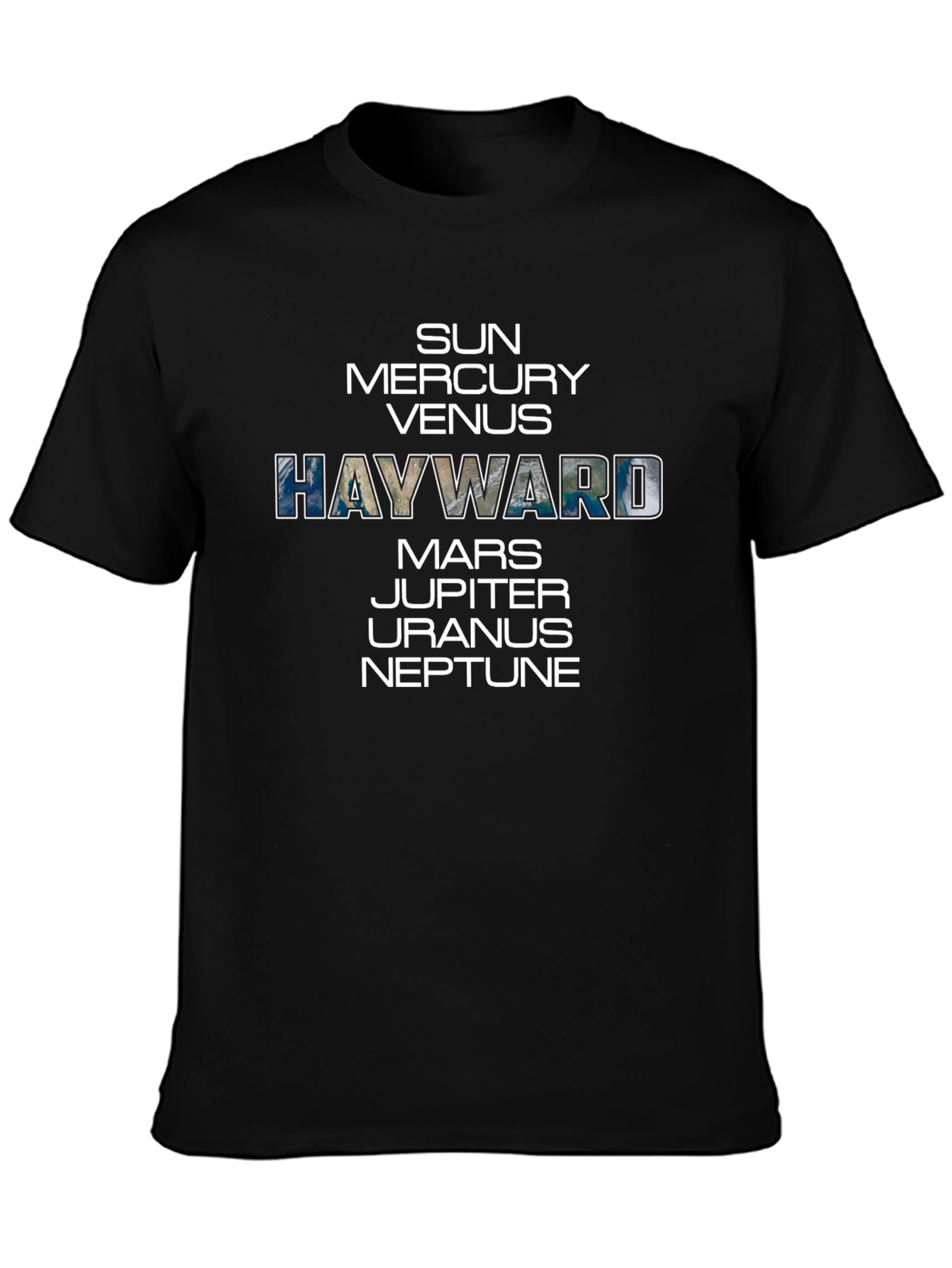 Solar System Planets Graphic Print Crewneck T-Shirt