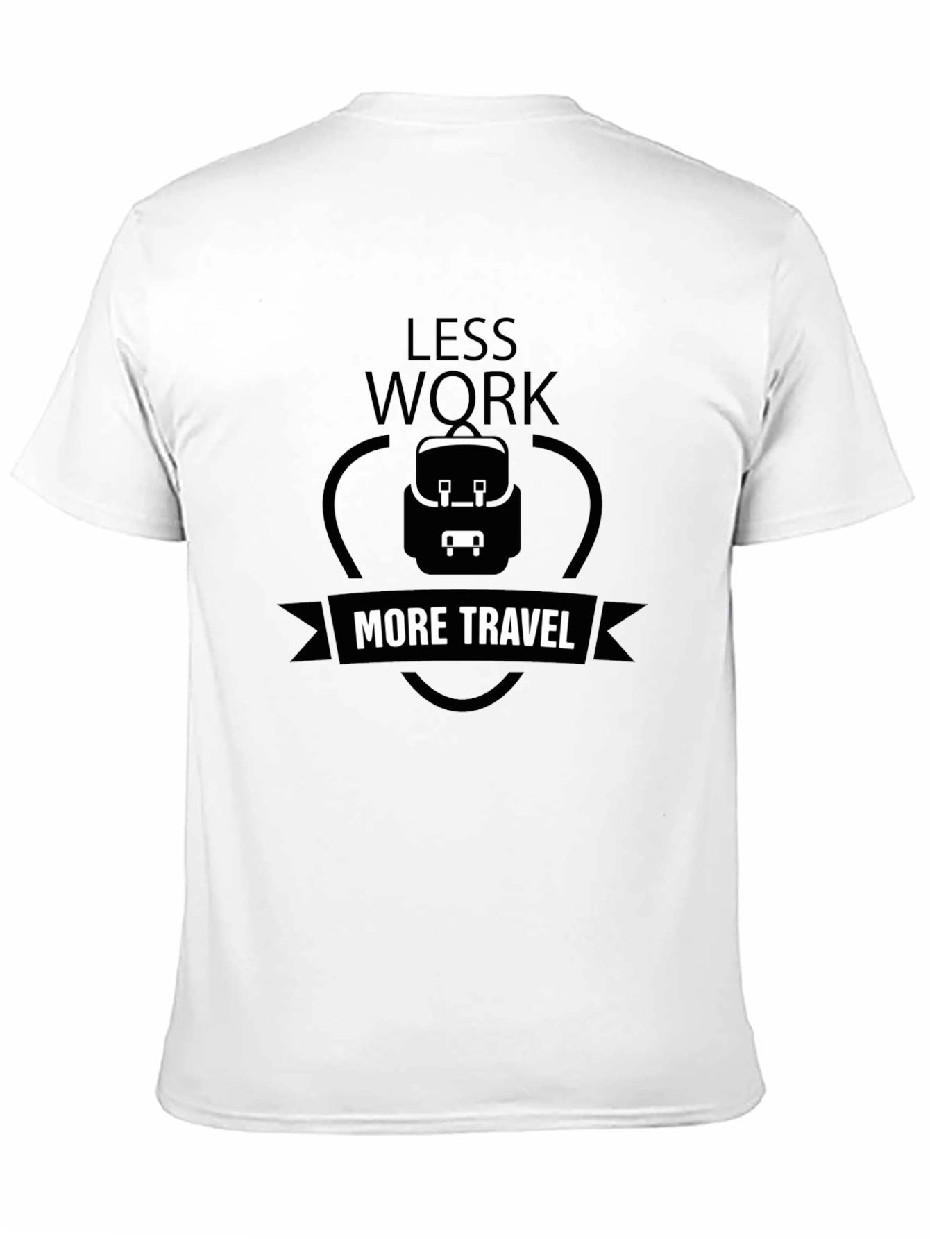 Less Work More Travel Black Graphic T-Shirt