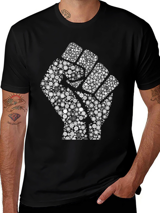 Empowered Fist Graphic Tee - Black Cotton