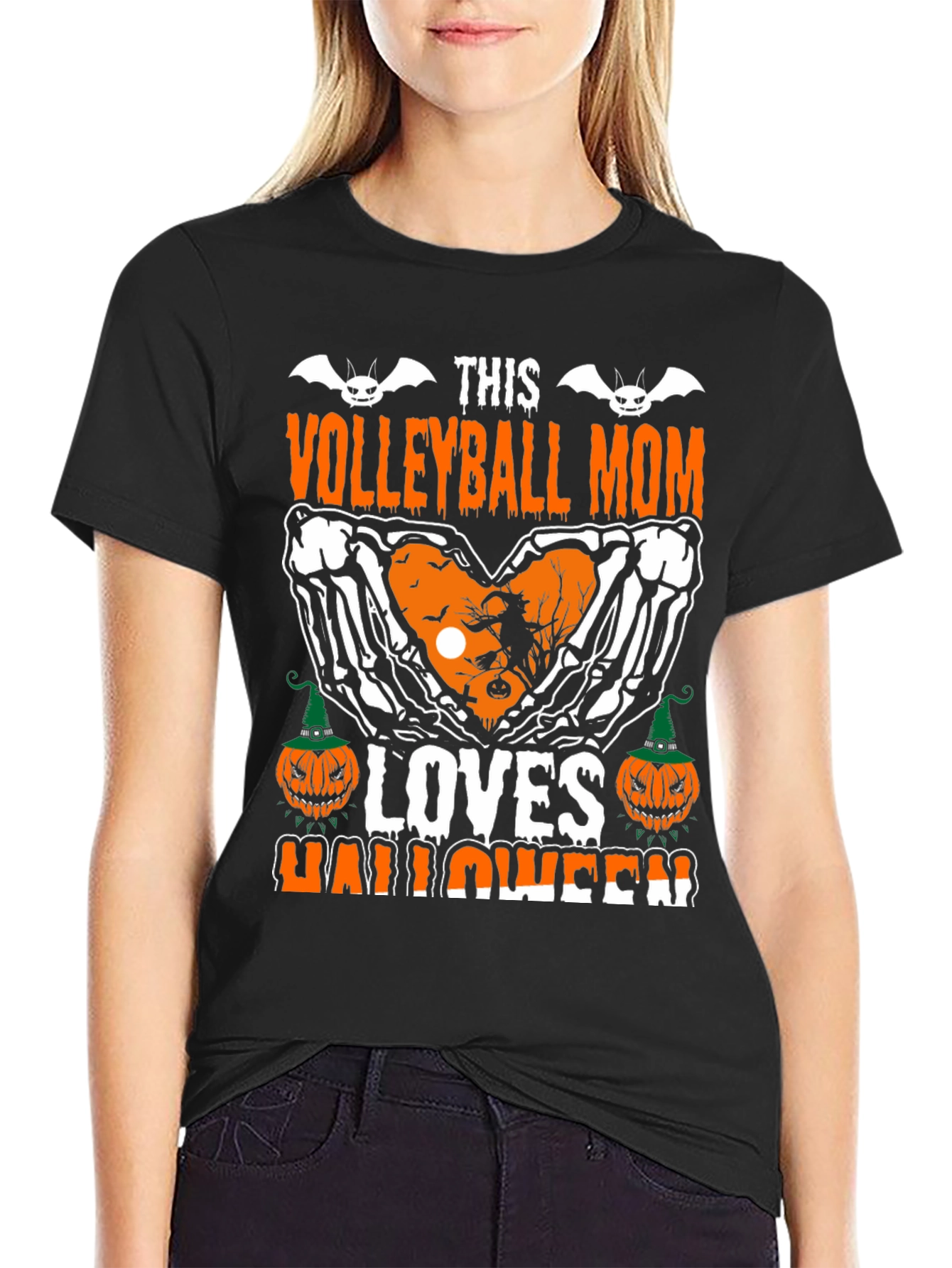 Volleyball Mom Halloween T-Shirt - Spooky Season
