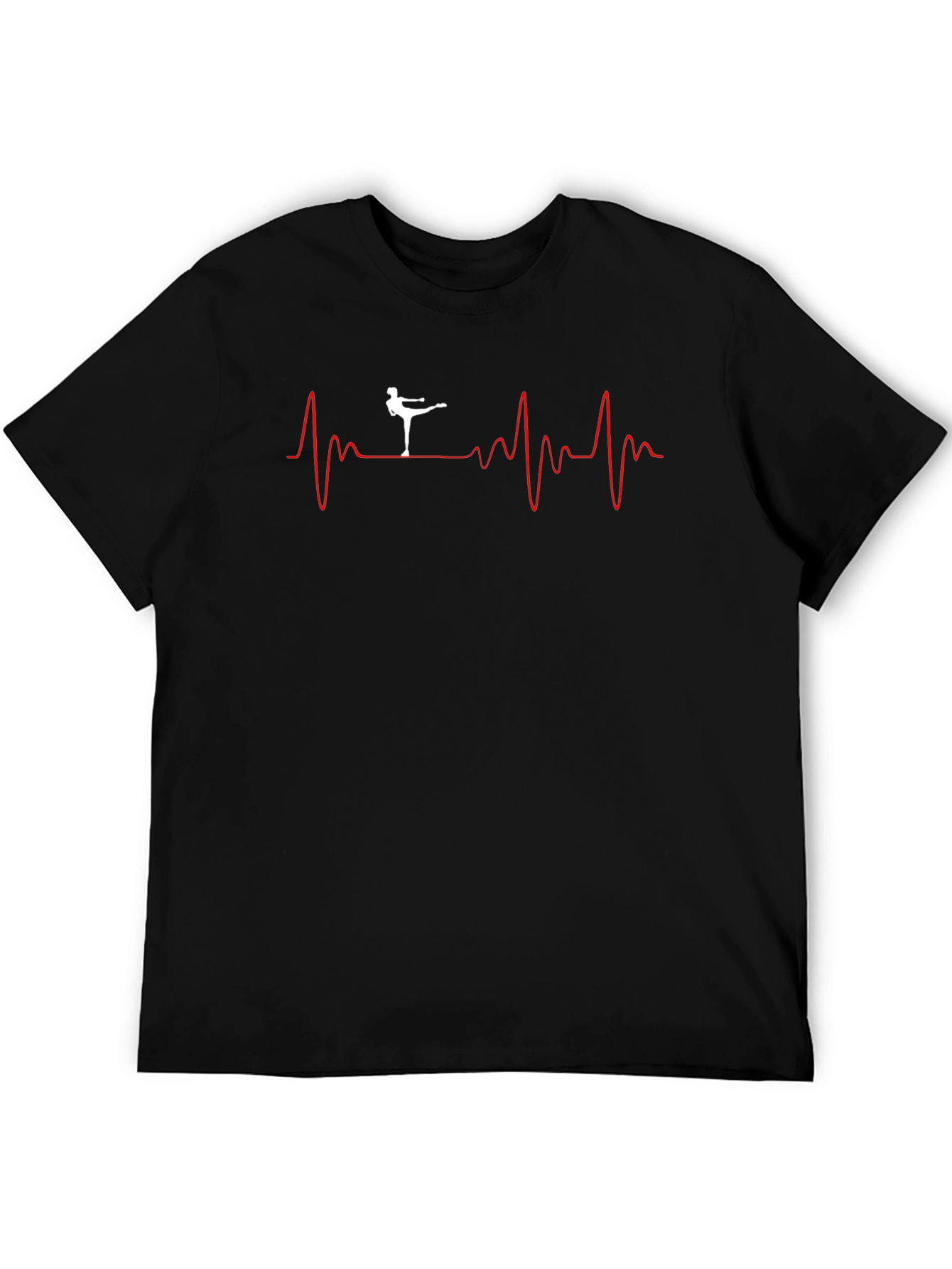 Ice Skating Heartbeat T-Shirt - Black