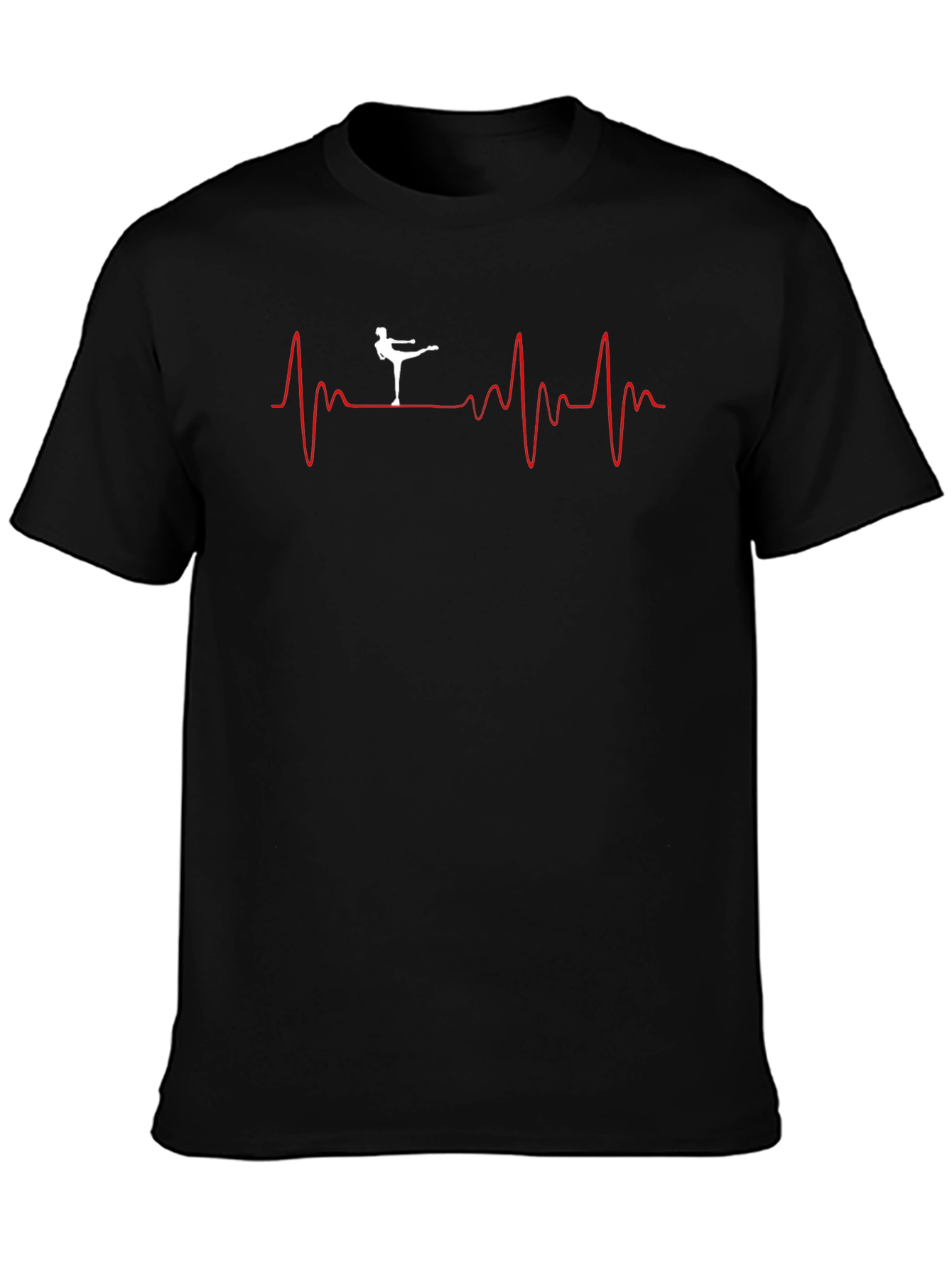 Ice Skating Heartbeat T-Shirt - Black