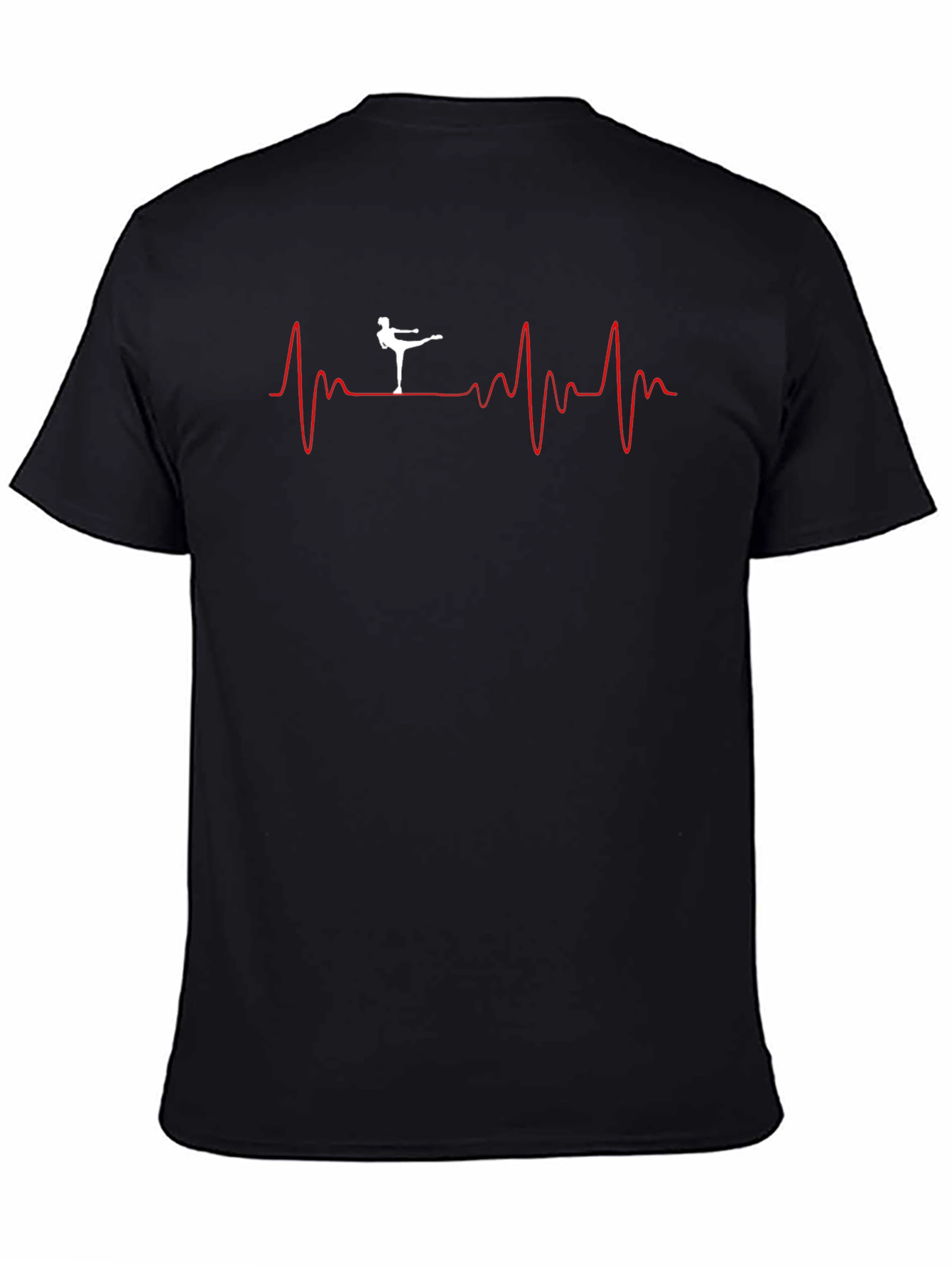 Ice Skating Heartbeat T-Shirt - Black