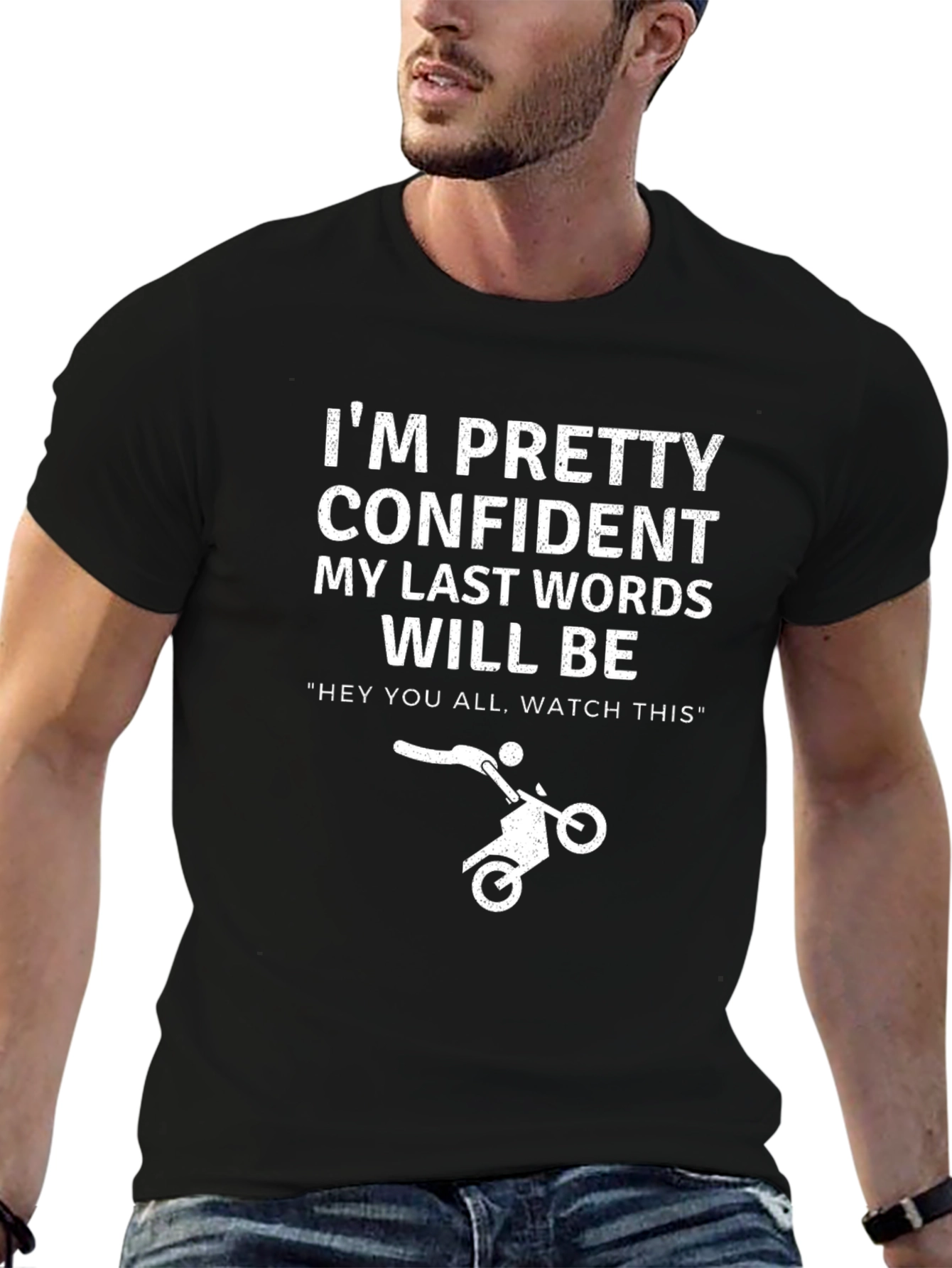 Confident Last Words Black Graphic Tee