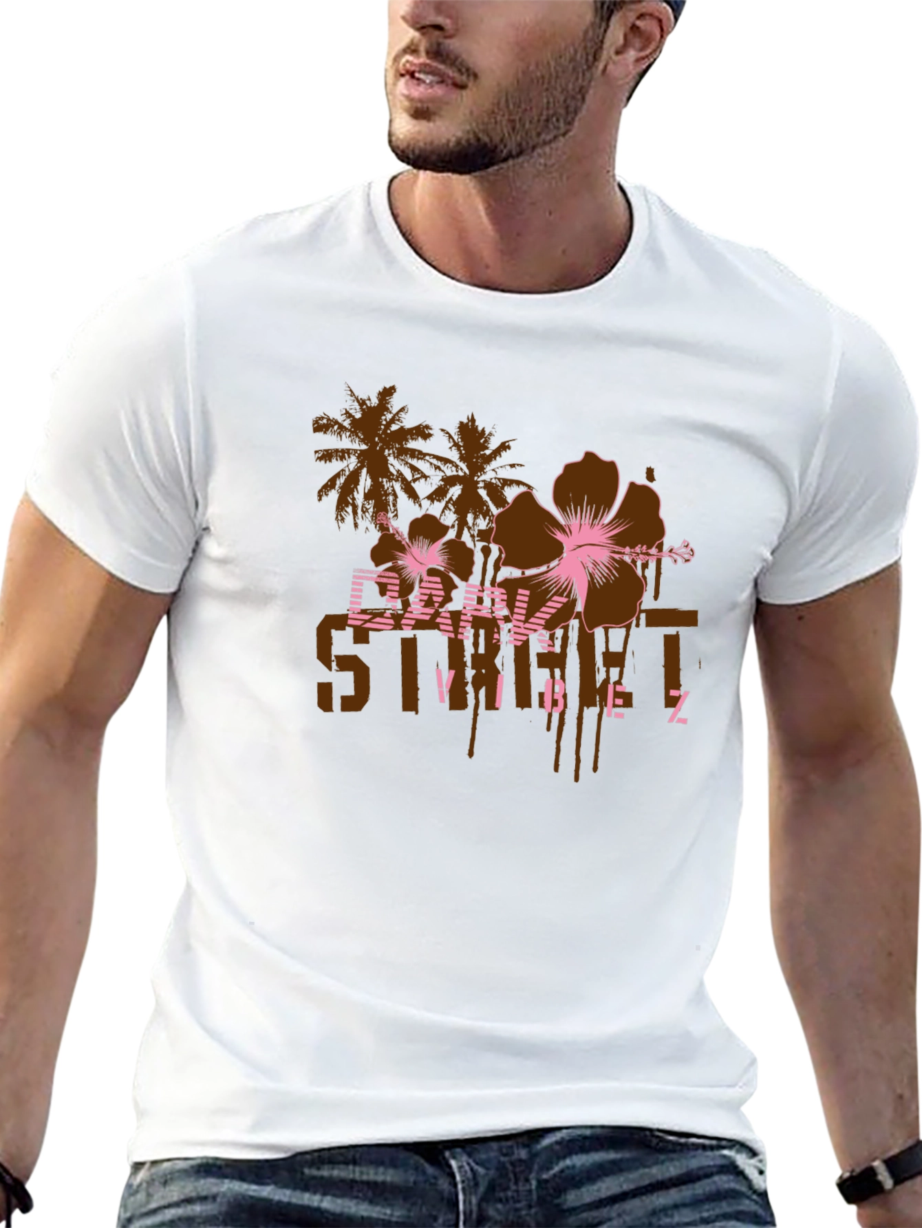 Dark Street Vibes Graphic Print T-Shirt