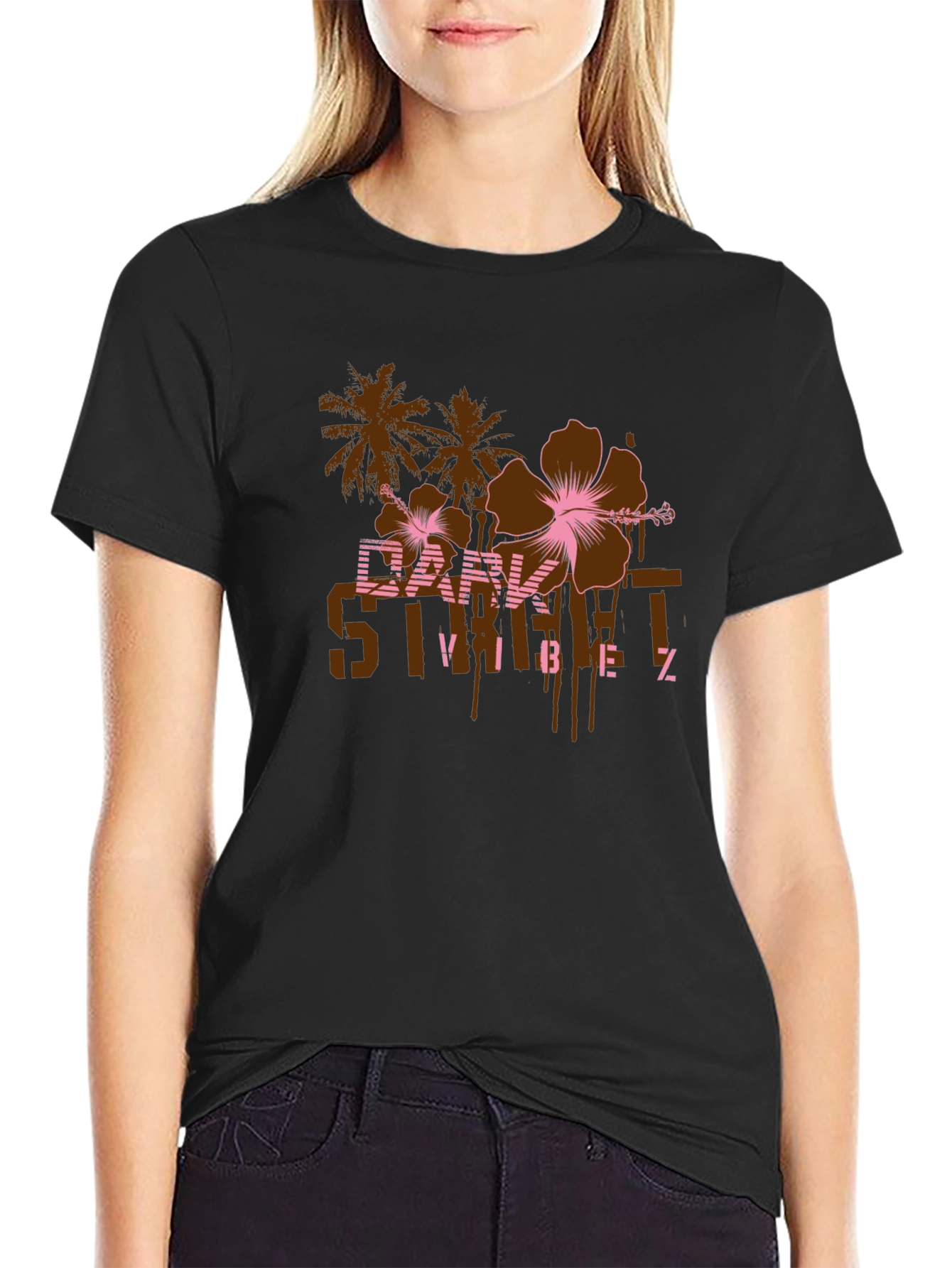 Dark Street Vibes Graphic Print T-Shirt