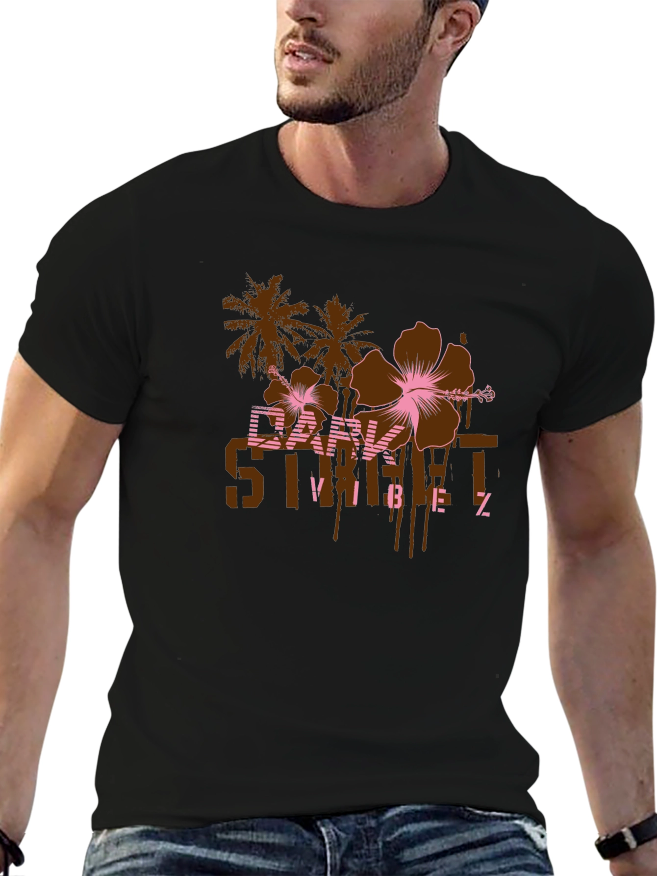 Dark Street Vibes Graphic Print T-Shirt