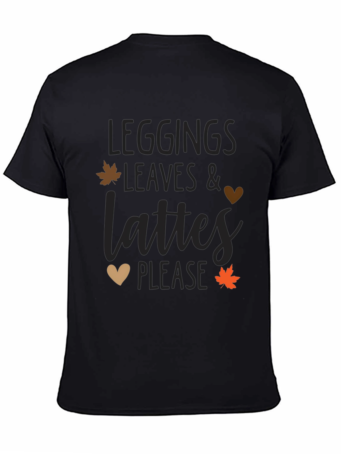 Leggings Leaves Lattes T-Shirt - Fall Season Apparel