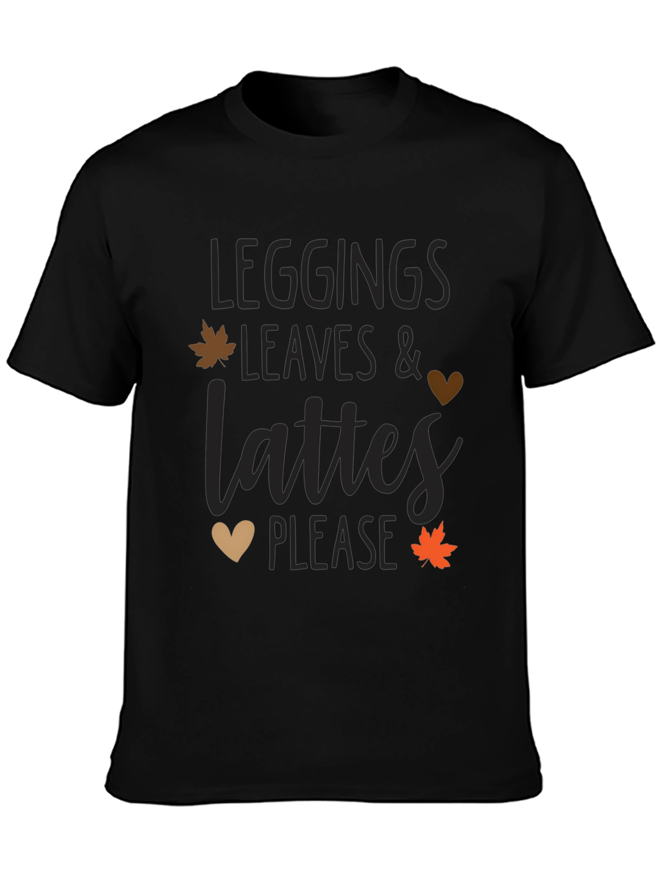 Leggings Leaves Lattes T-Shirt - Fall Season Apparel
