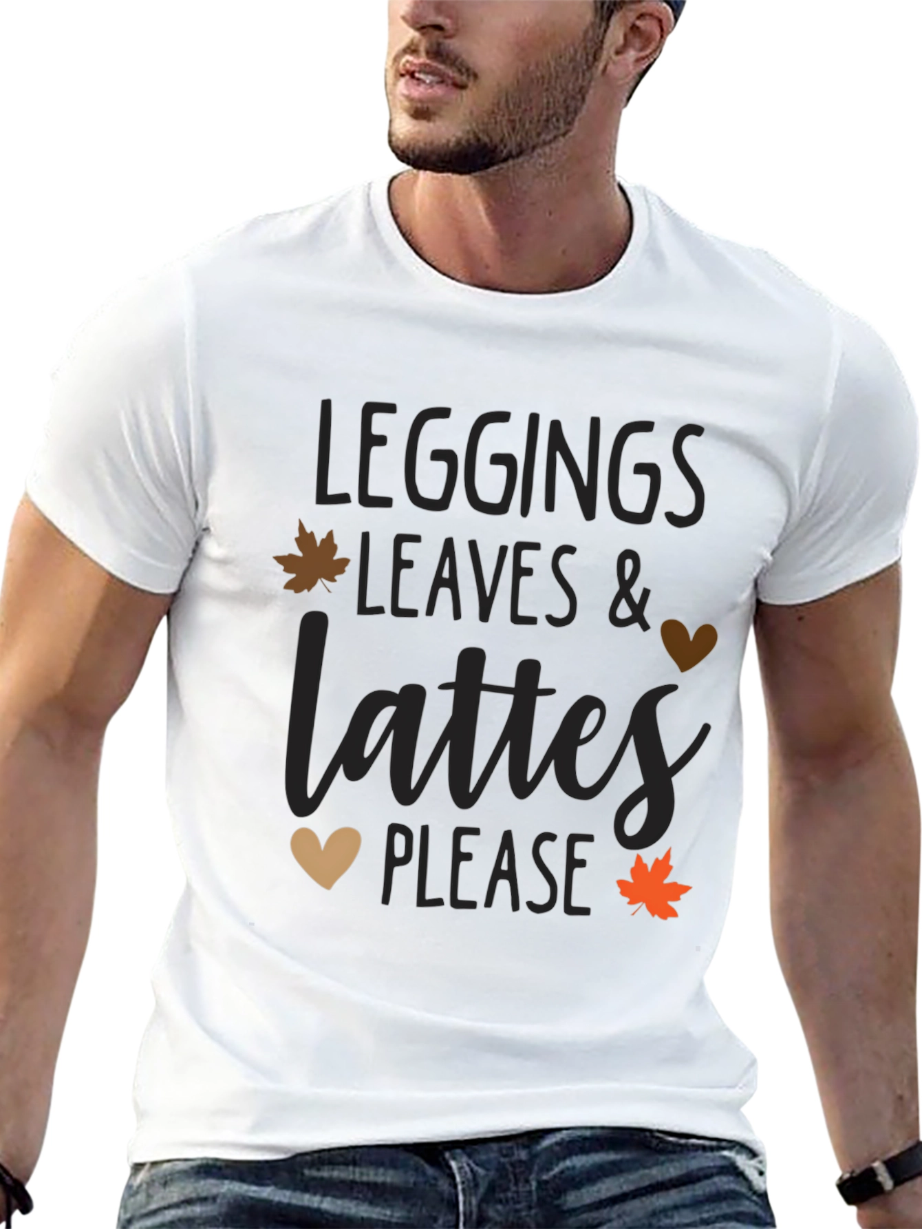 Leggings Leaves Lattes T-Shirt - Fall Season Apparel