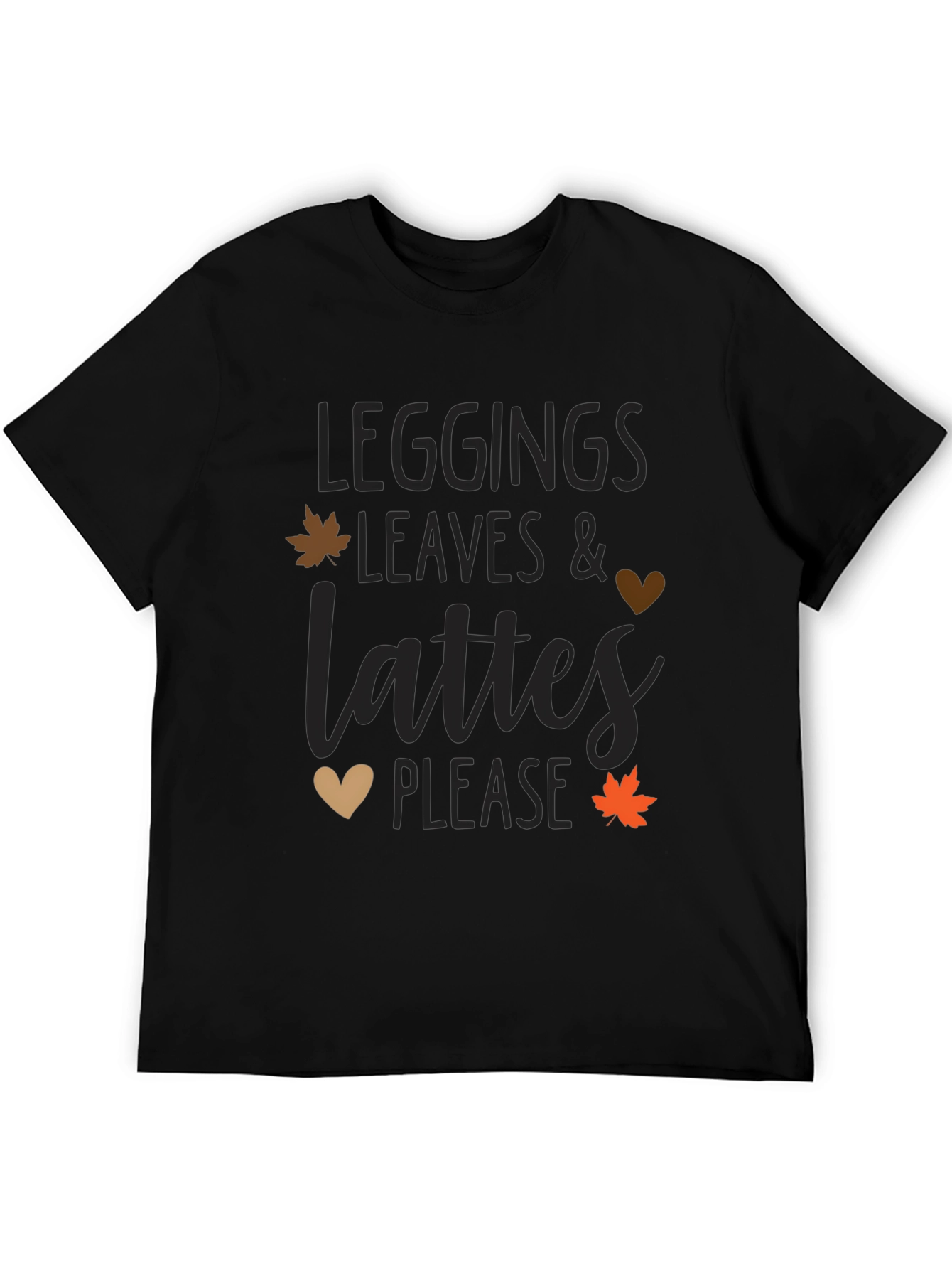 Leggings Leaves Lattes T-Shirt - Fall Season Apparel