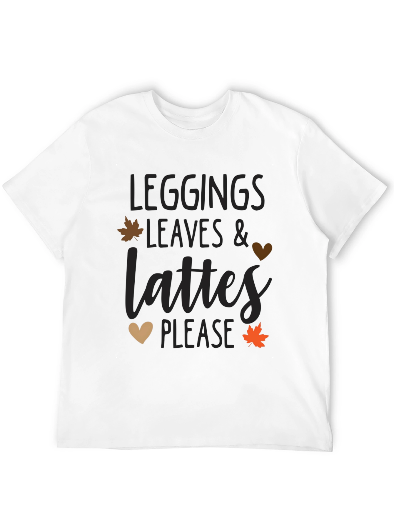 Leggings Leaves Lattes T-Shirt - Fall Season Apparel