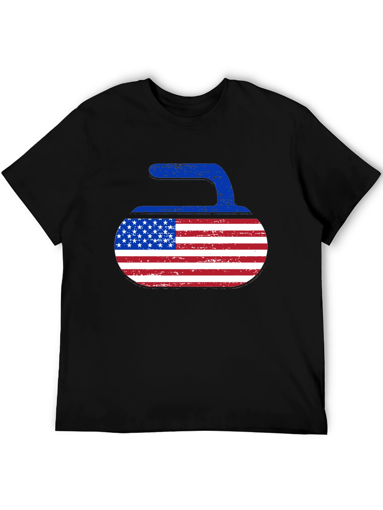 USA Curling Stone T-Shirt - Patriotic Sportswear