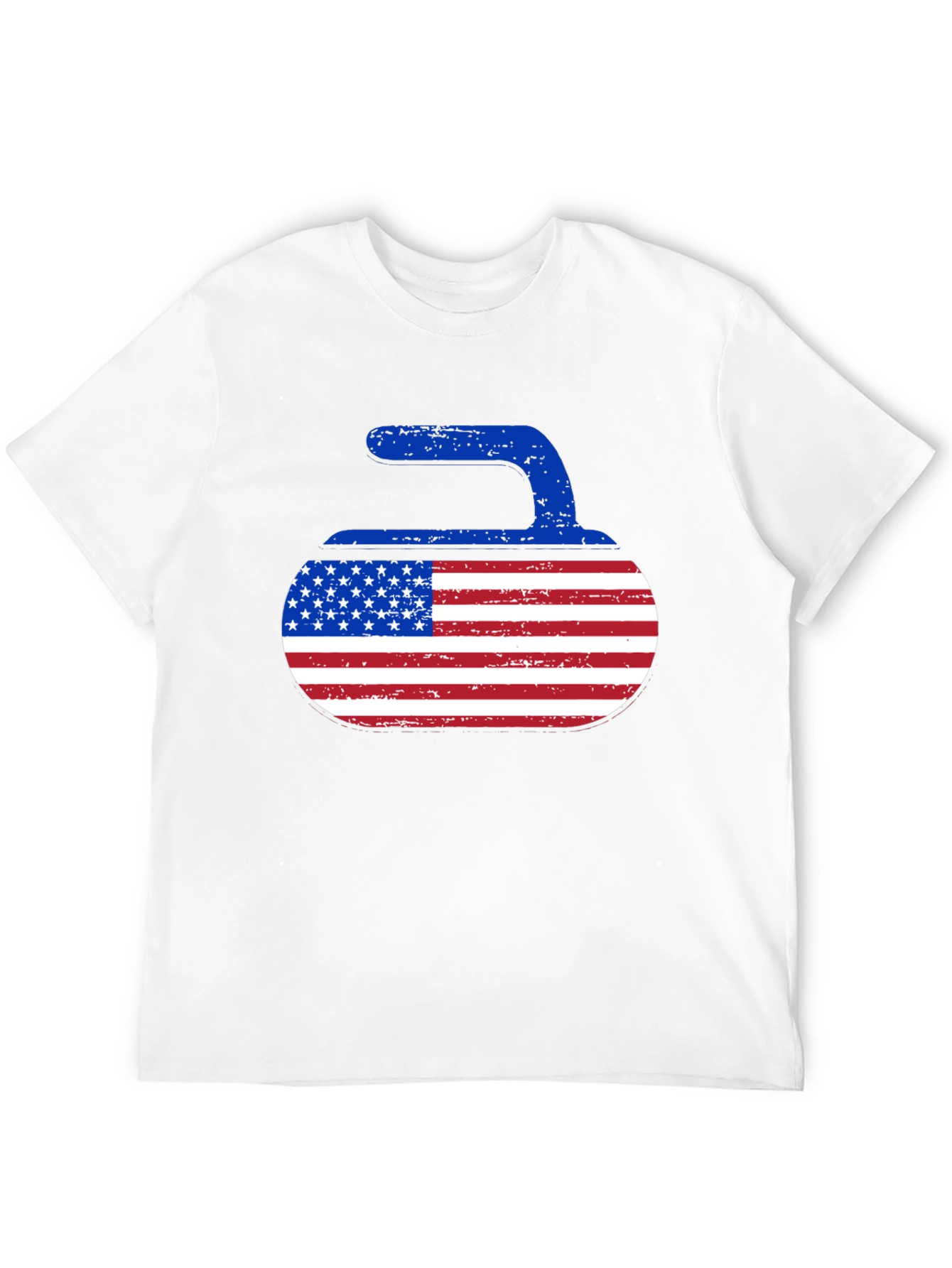 USA Curling Stone T-Shirt - Patriotic Sportswear