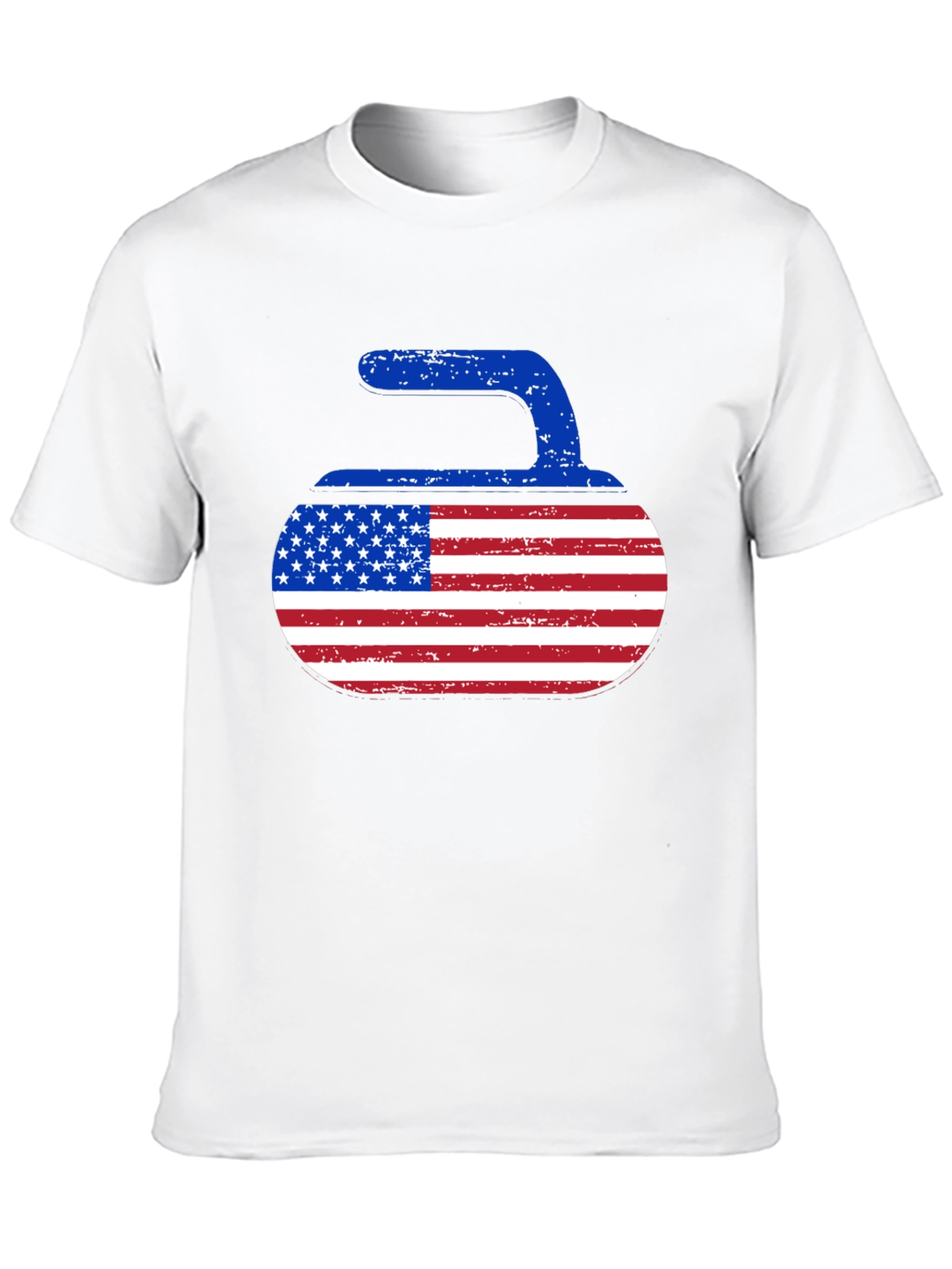 USA Curling Stone T-Shirt - Patriotic Sportswear