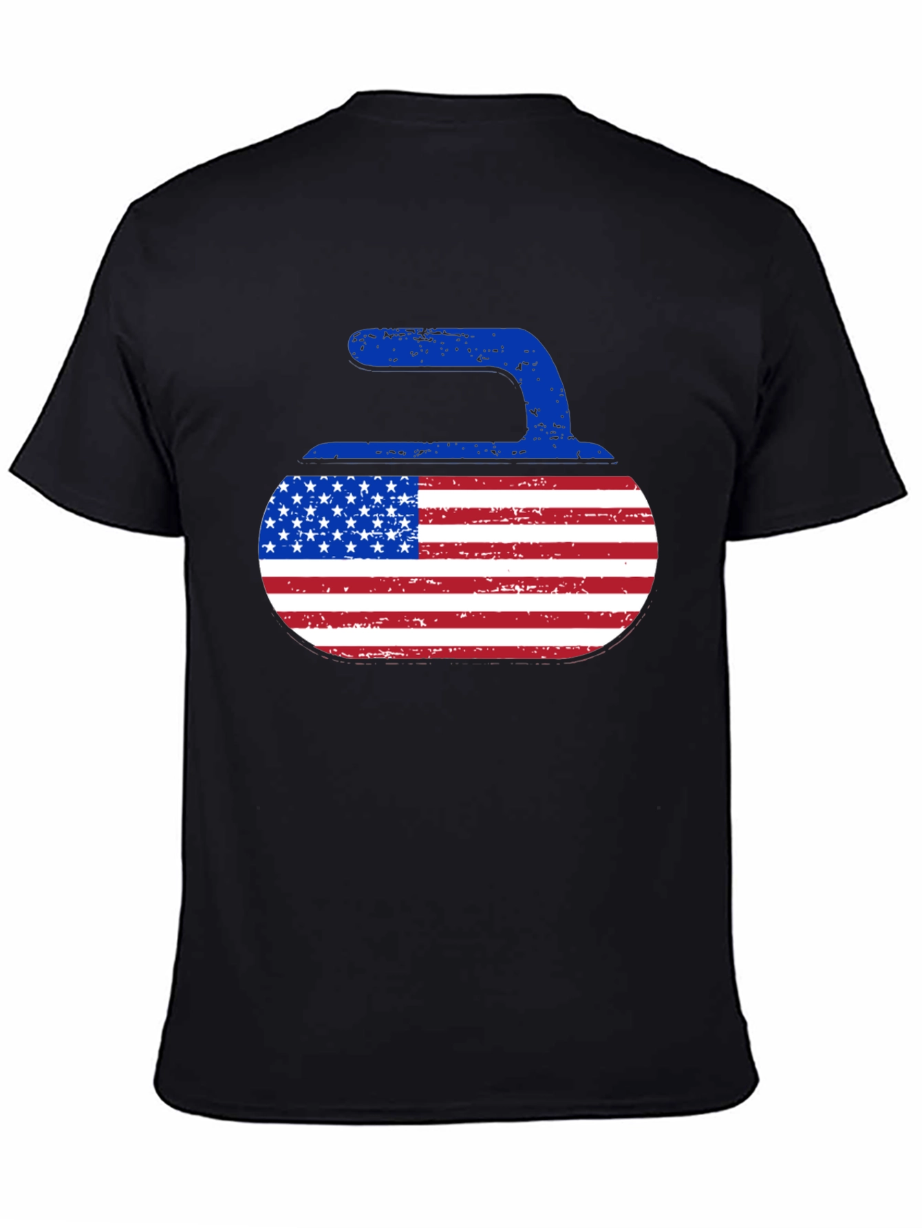 USA Curling Stone T-Shirt - Patriotic Sportswear