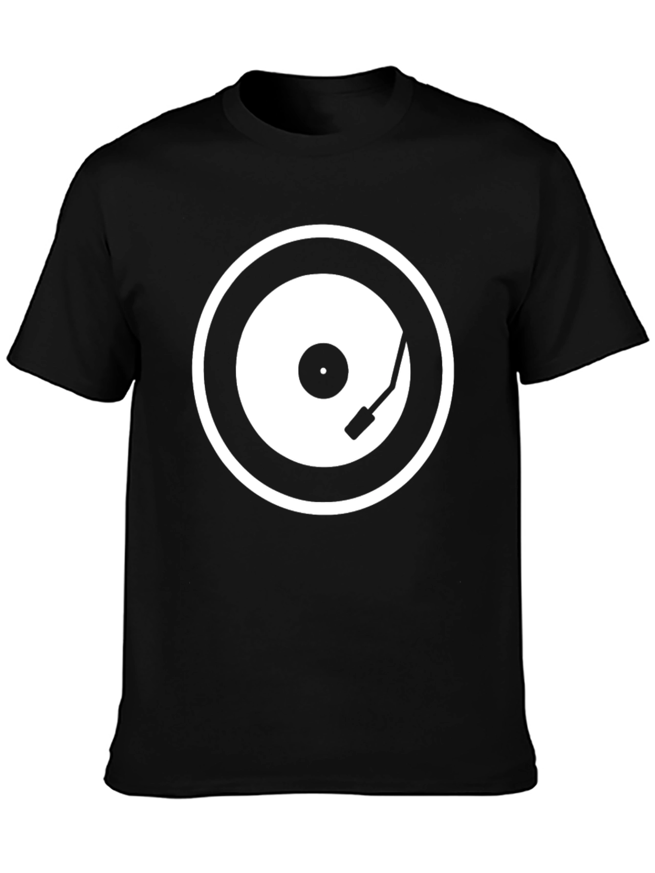 DJ Record Graphic Tee - Black