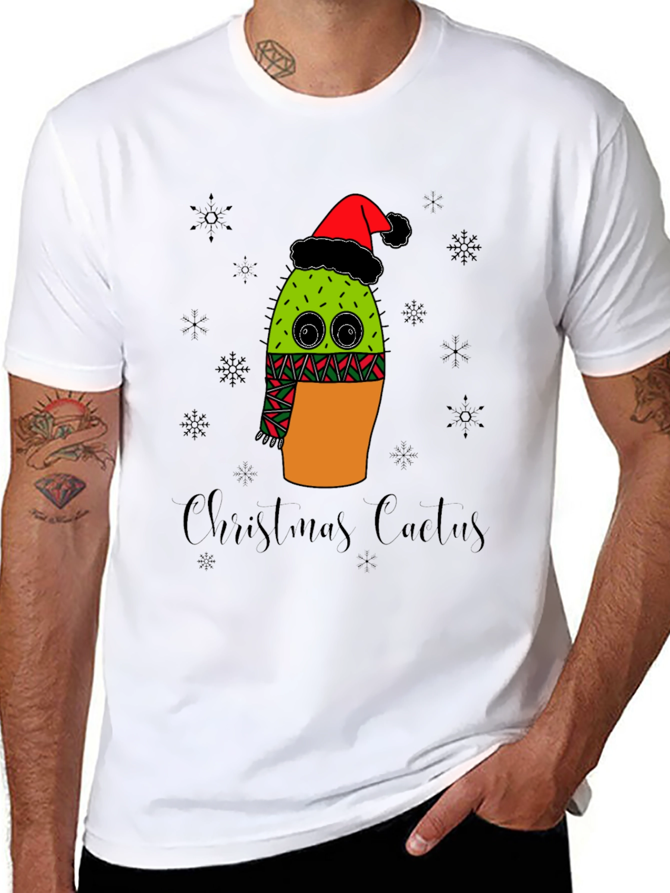 Christmas Cactus T-Shirt - Holiday Graphic Tee