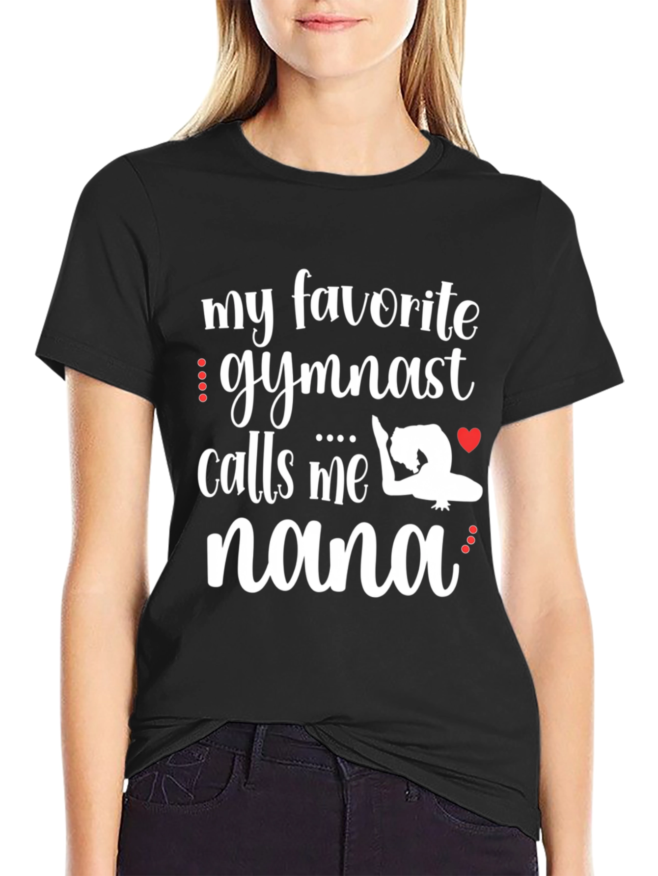 My Favorite Gymnast Calls Me Nana Black T-Shirt