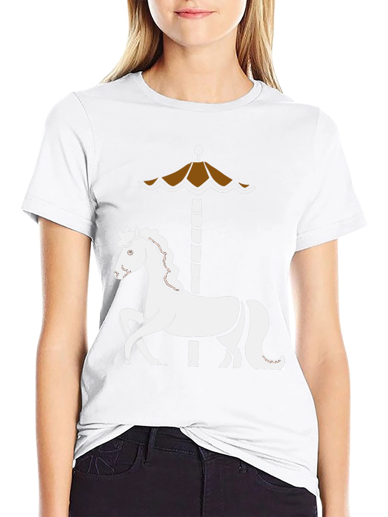 Carousel Horse T-Shirt - Whimsical Retro Design
