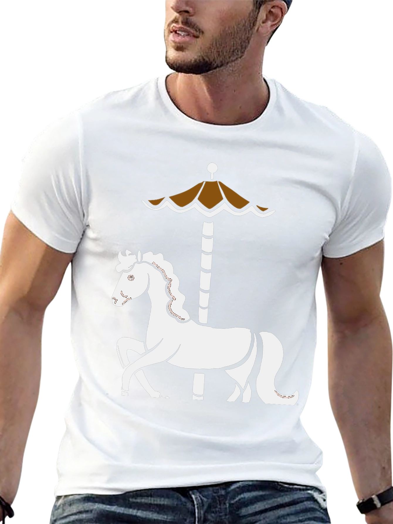 Carousel Horse T-Shirt - Whimsical Retro Design