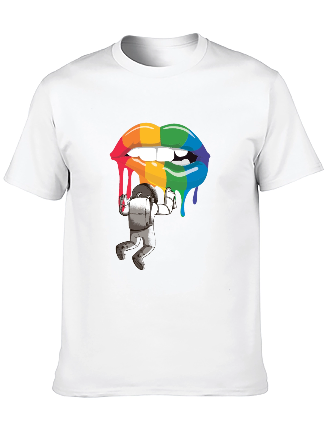 Rainbow Lips Astronaut Graphic Tee