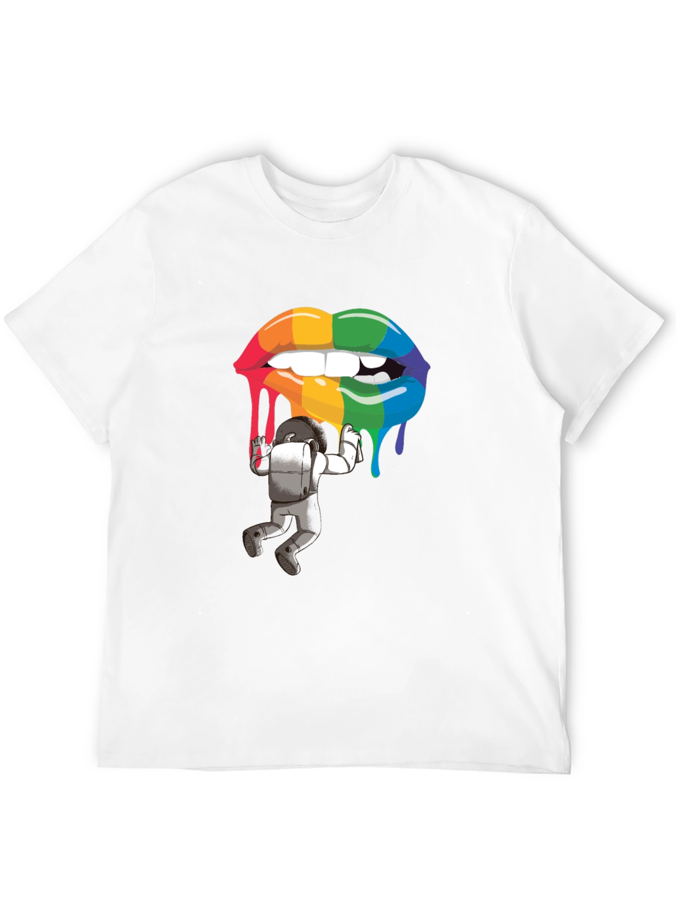 Rainbow Lips Astronaut Graphic Tee